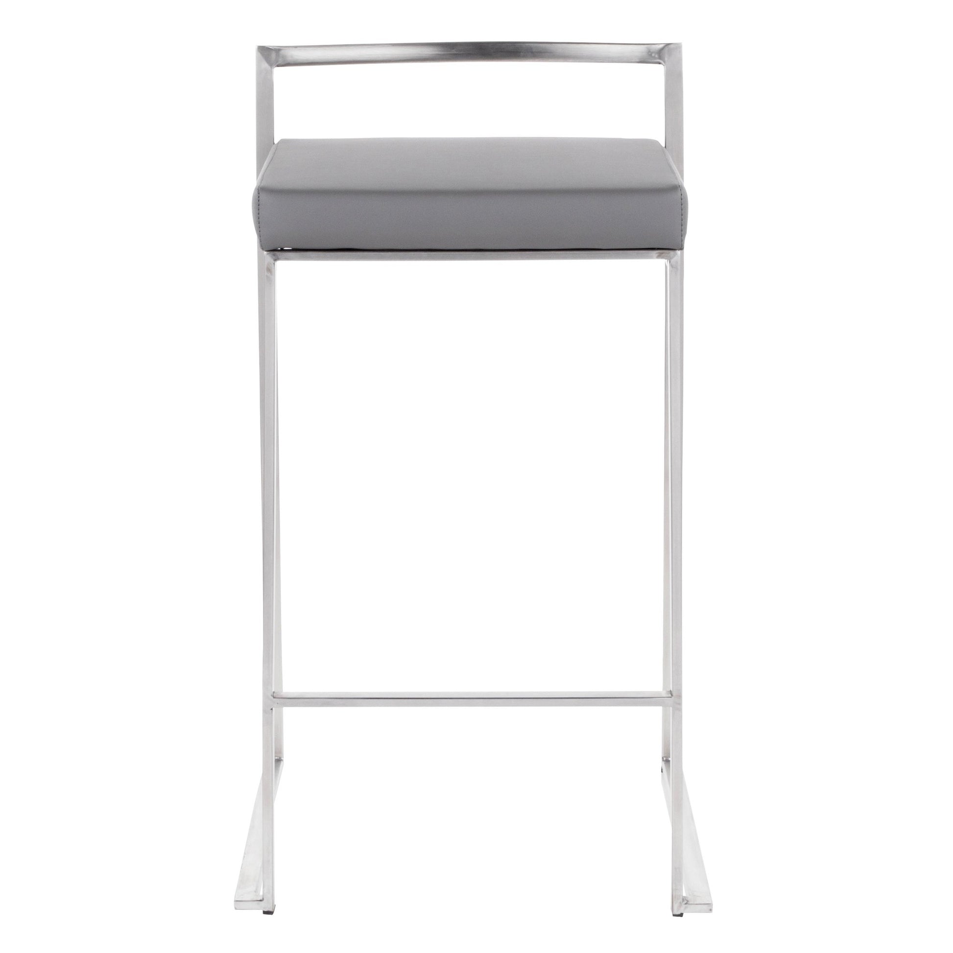 Fuji Stacker 26" Fixed-Height Counter Stool - Set of 3 By LumiSource - B26-FUJIPU SSBK3 | Counter Stools | Modishstore - 25