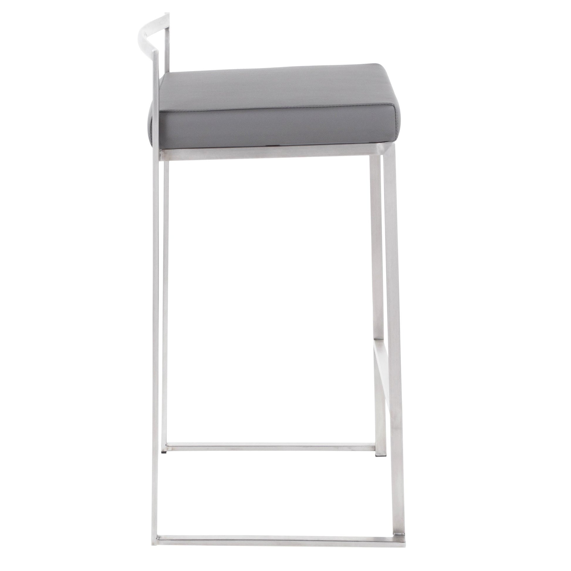 Fuji Stacker 26" Fixed-Height Counter Stool - Set of 3 By LumiSource - B26-FUJIPU SSBK3 | Counter Stools | Modishstore - 23