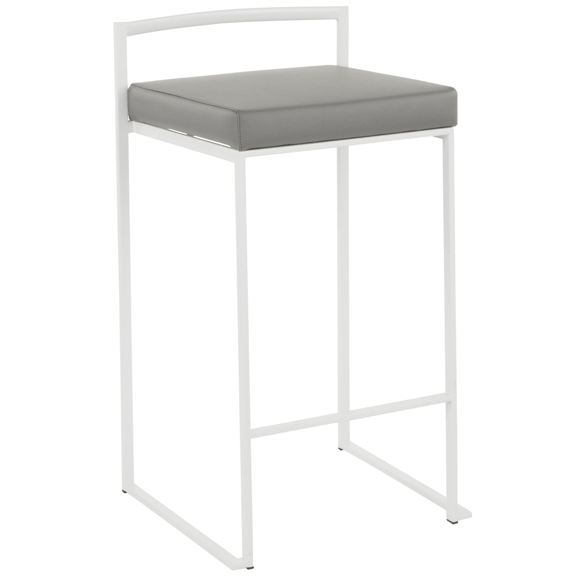 Fuji Stacker 26" Fixed-Height Counter Stool - Set of 3 By LumiSource - B26-FUJIPU WGY3 | Counter Stools | Modishstore - 3