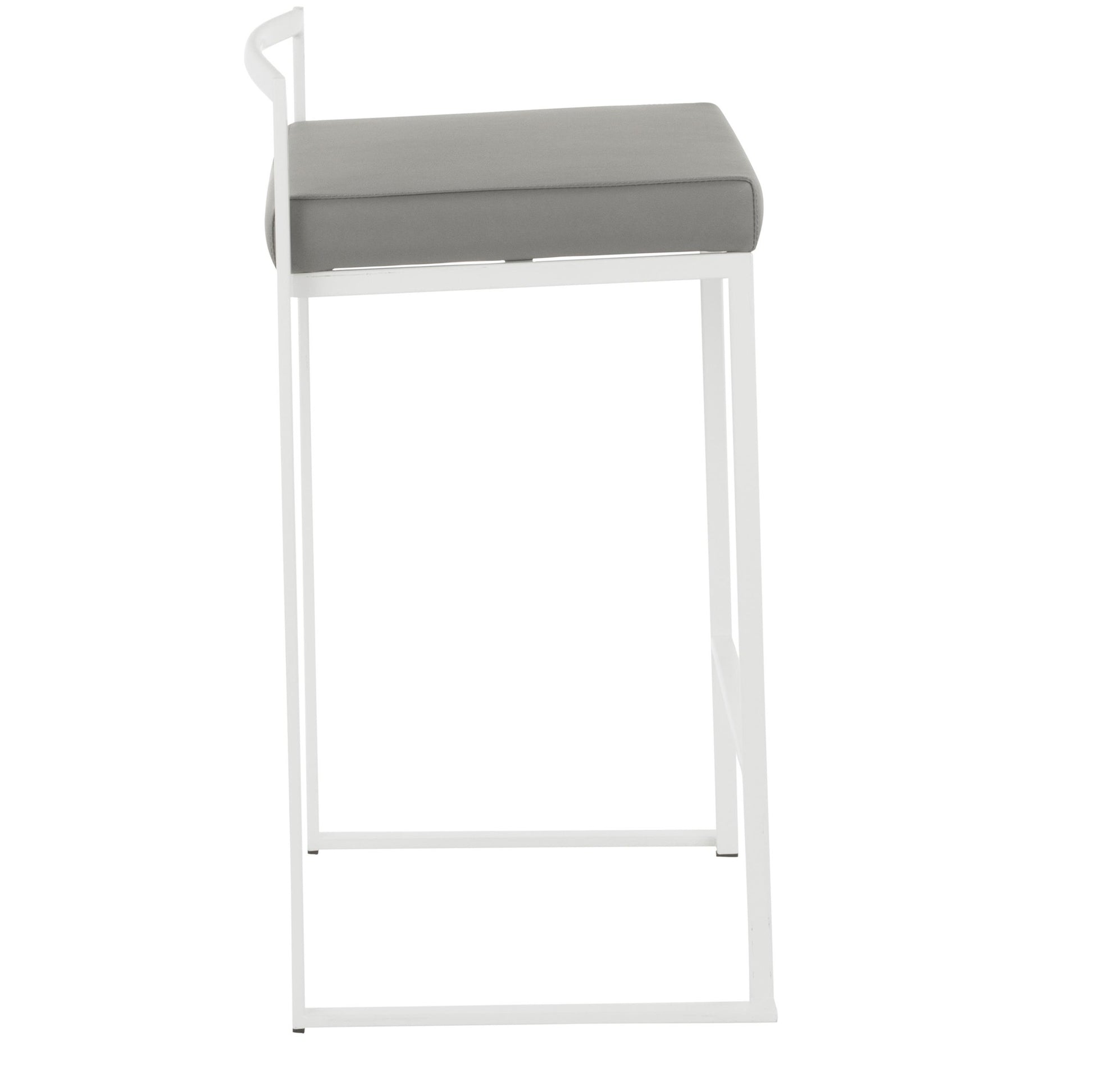 Fuji Stacker 26" Fixed-Height Counter Stool - Set of 3 By LumiSource - B26-FUJIPU WGY3 | Counter Stools | Modishstore - 4