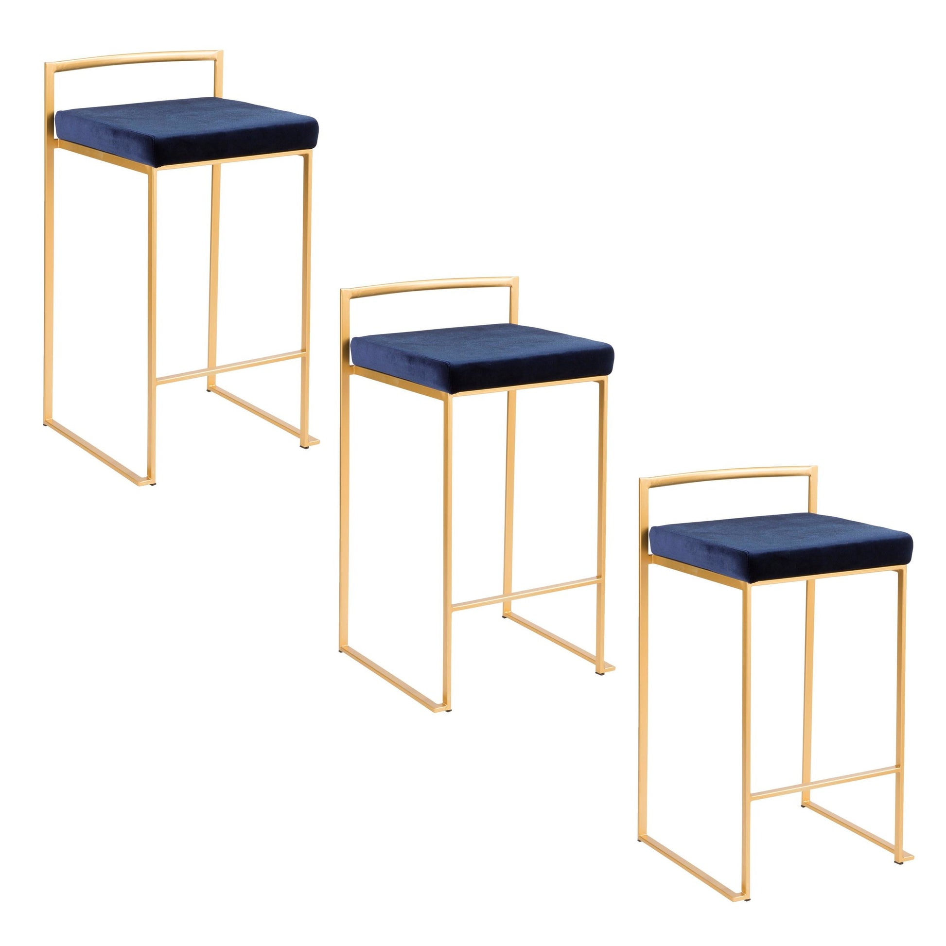 Fuji Stacker 26" Fixed-Height Counter Stool - Set of 3 By LumiSource - B26-FUJIV AUBK3 | Counter Stools | Modishstore - 14