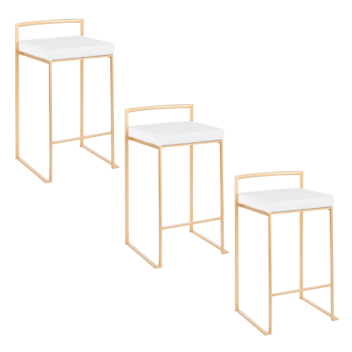 Fuji Stacker 26" Fixed-Height Counter Stool - Set of 3 By LumiSource - B26-FUJIV AUBK3 | Counter Stools | Modishstore - 31