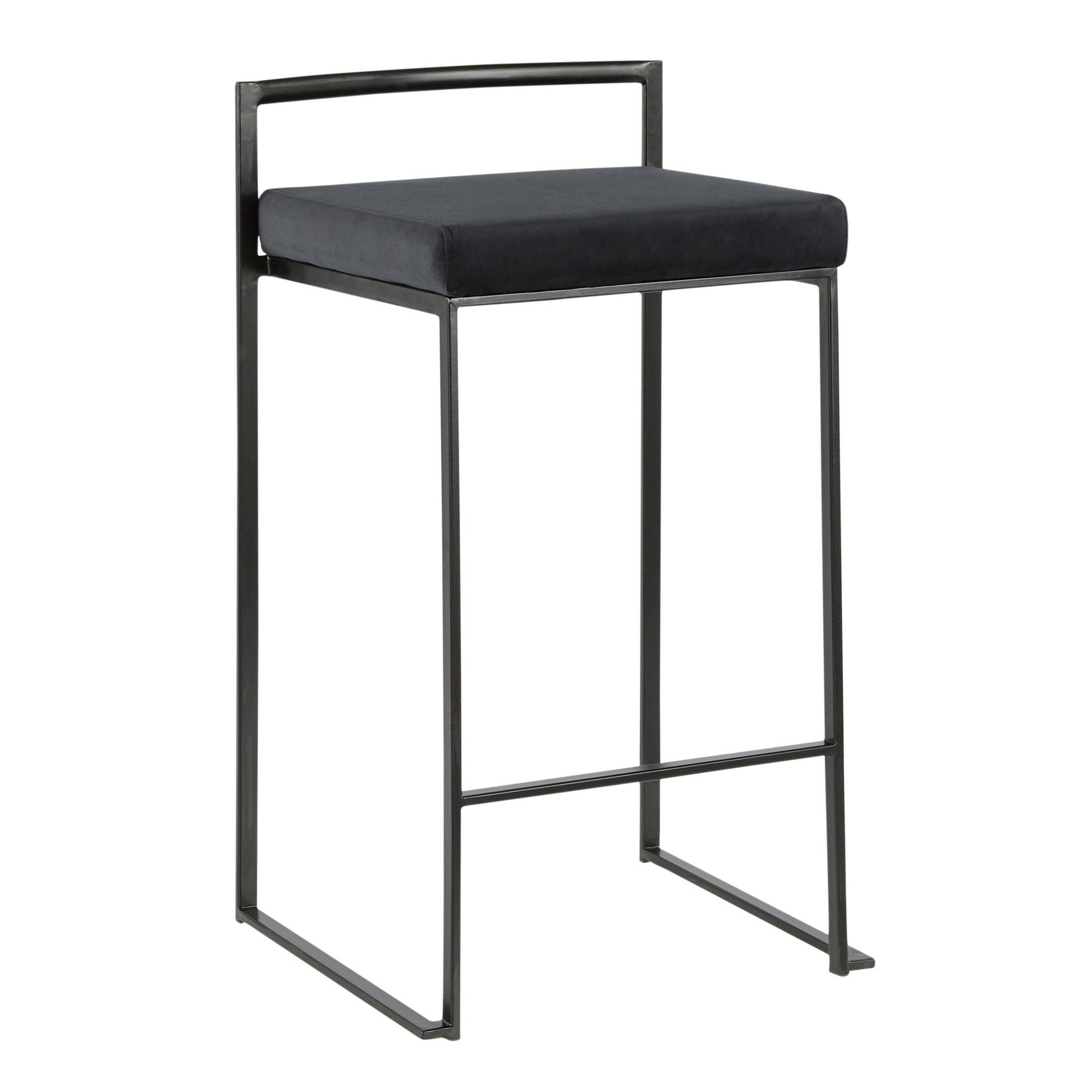 Fuji Stacker 26" Fixed-Height Counter Stool - Set of 3 By LumiSource - B26-FUJIV BKBK3 | Counter Stools | Modishstore - 6