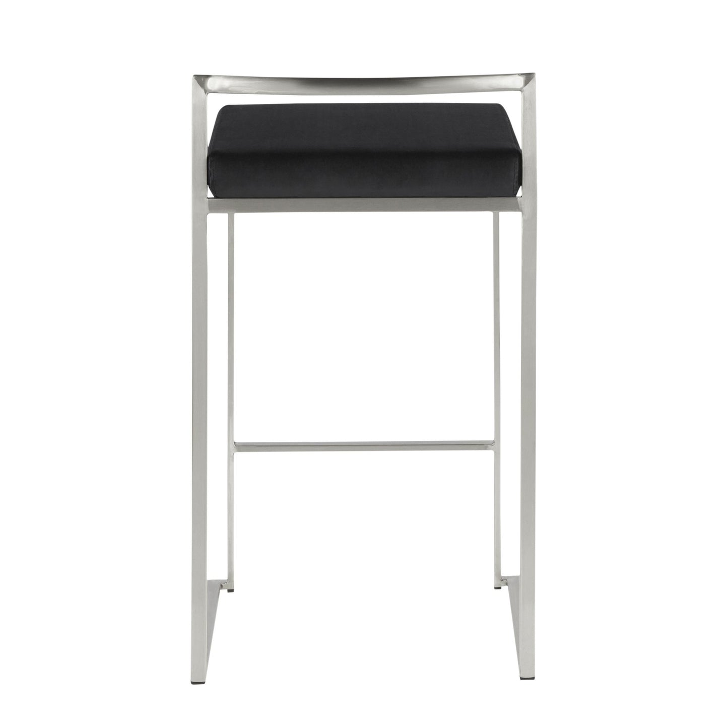 Fuji Stacker 26" Fixed-Height Counter Stool - Set of 3 By LumiSource - B26-FUJIV SSBK3 | Counter Stools | Modishstore - 10