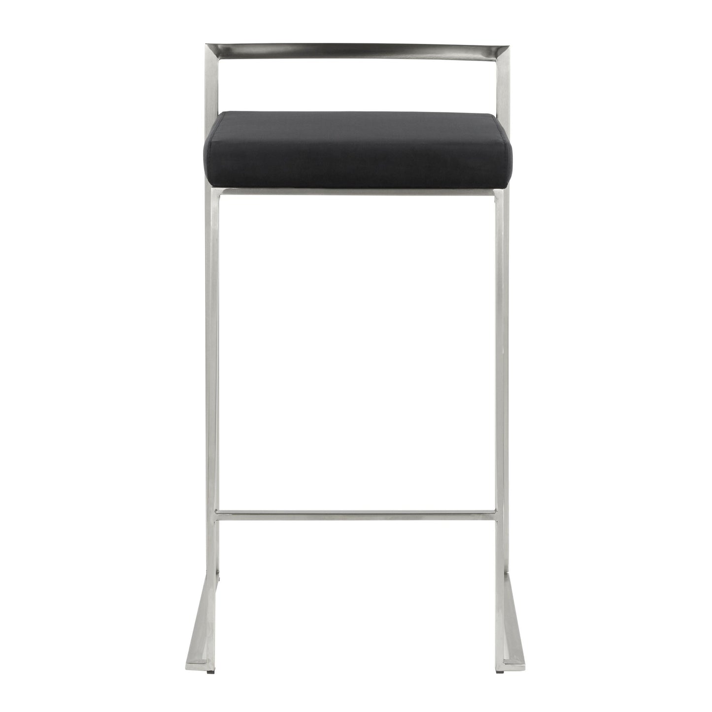 Fuji Stacker 26" Fixed-Height Counter Stool - Set of 3 By LumiSource - B26-FUJIV SSBK3 | Counter Stools | Modishstore - 9