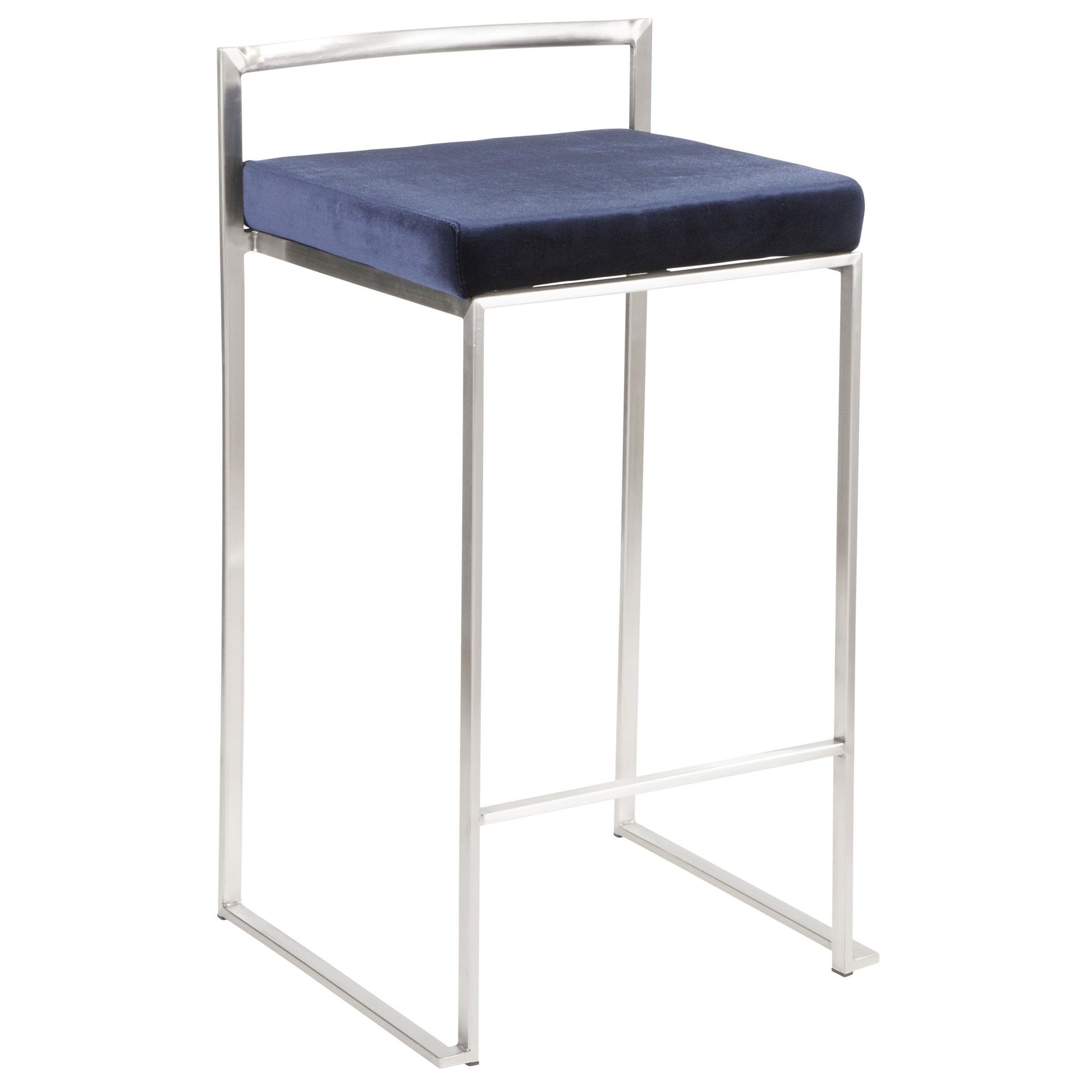 Fuji Stacker 26" Fixed-Height Counter Stool - Set of 3 By LumiSource - B26-FUJIV SSBK3 | Counter Stools | Modishstore - 16