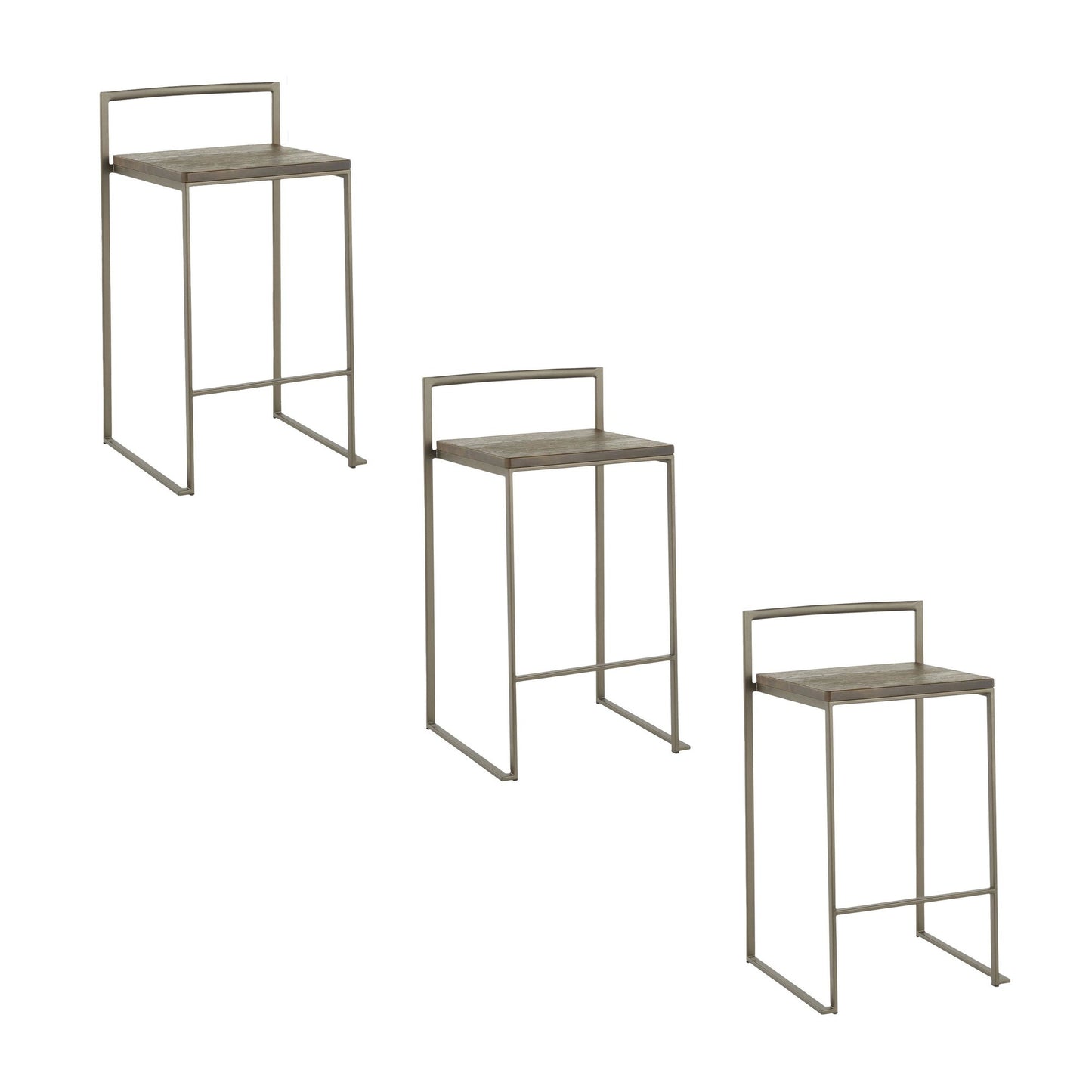 Fuji Stacker 26" Fixed-Height Counter Stool - Set of 3 By LumiSource - B26-FUJI ANE3 | Counter Stools | Modishstore - 5