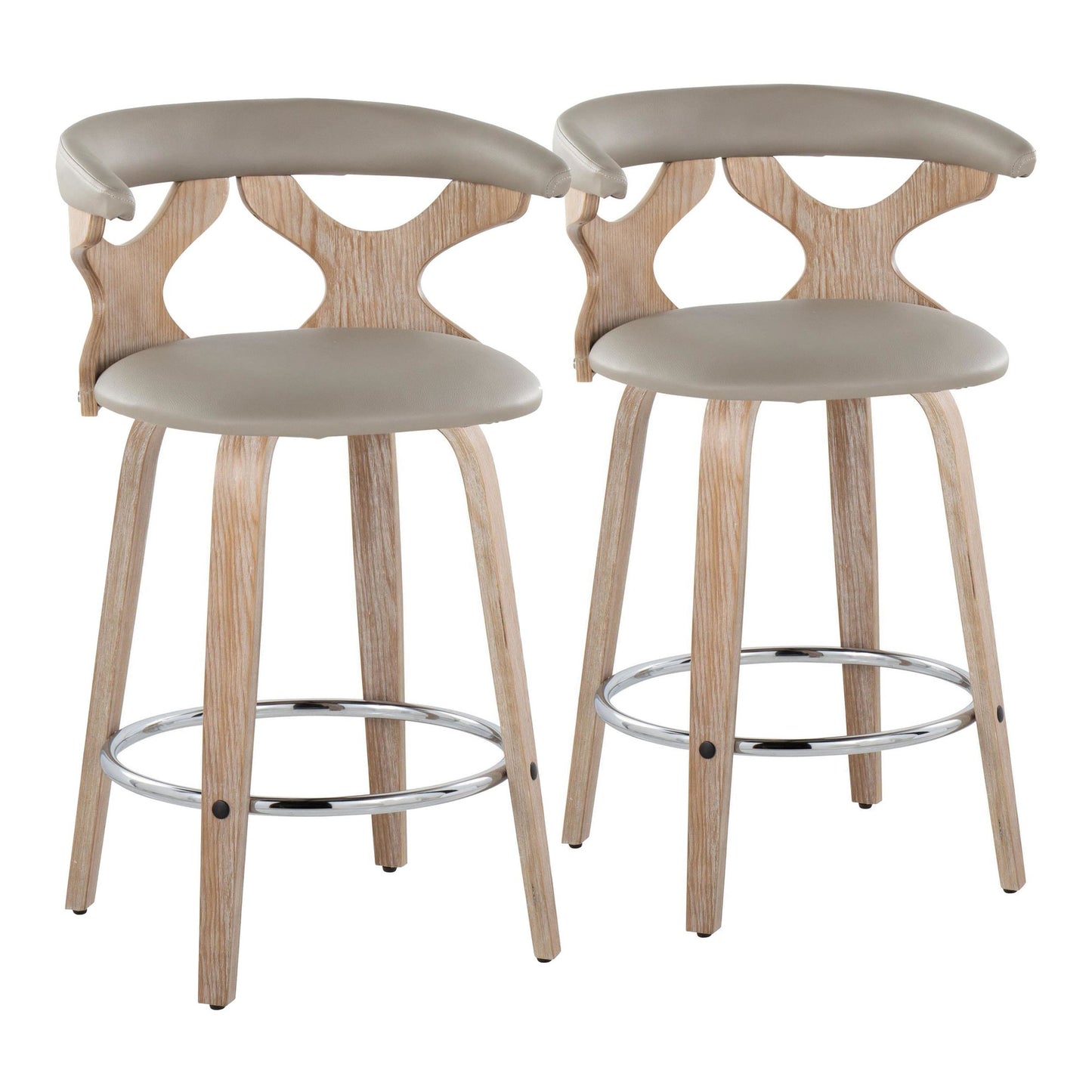 Gardenia 26" Fixed-Height Counter Stool - Set of 2 By LumiSource - B26-GARDPU-GRTZR2 WWLGY2 | Counter Stools | Modishstore - 3