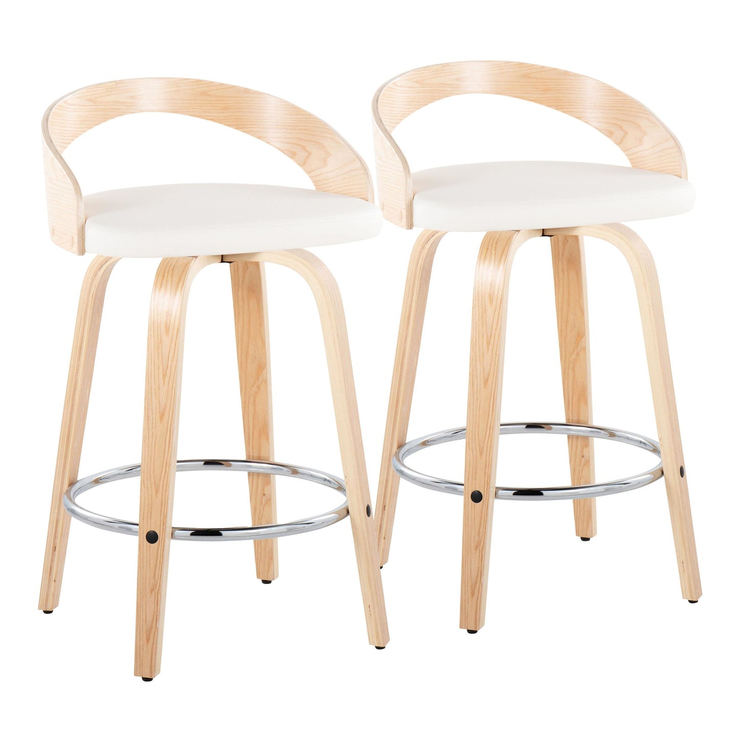 Grotto 26" Fixed-Height Counter Stool - Set of 2 By LumiSource - B26-GROTTOPU-GRTZR2 NANABN2 | Counter Stools | Modishstore - 25