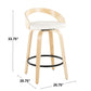 Grotto 26" Fixed-Height Counter Stool - Set of 2 By LumiSource - B26-GROTTOPU-GRTZQ2 NABKBK2 | Counter Stools | Modishstore - 34