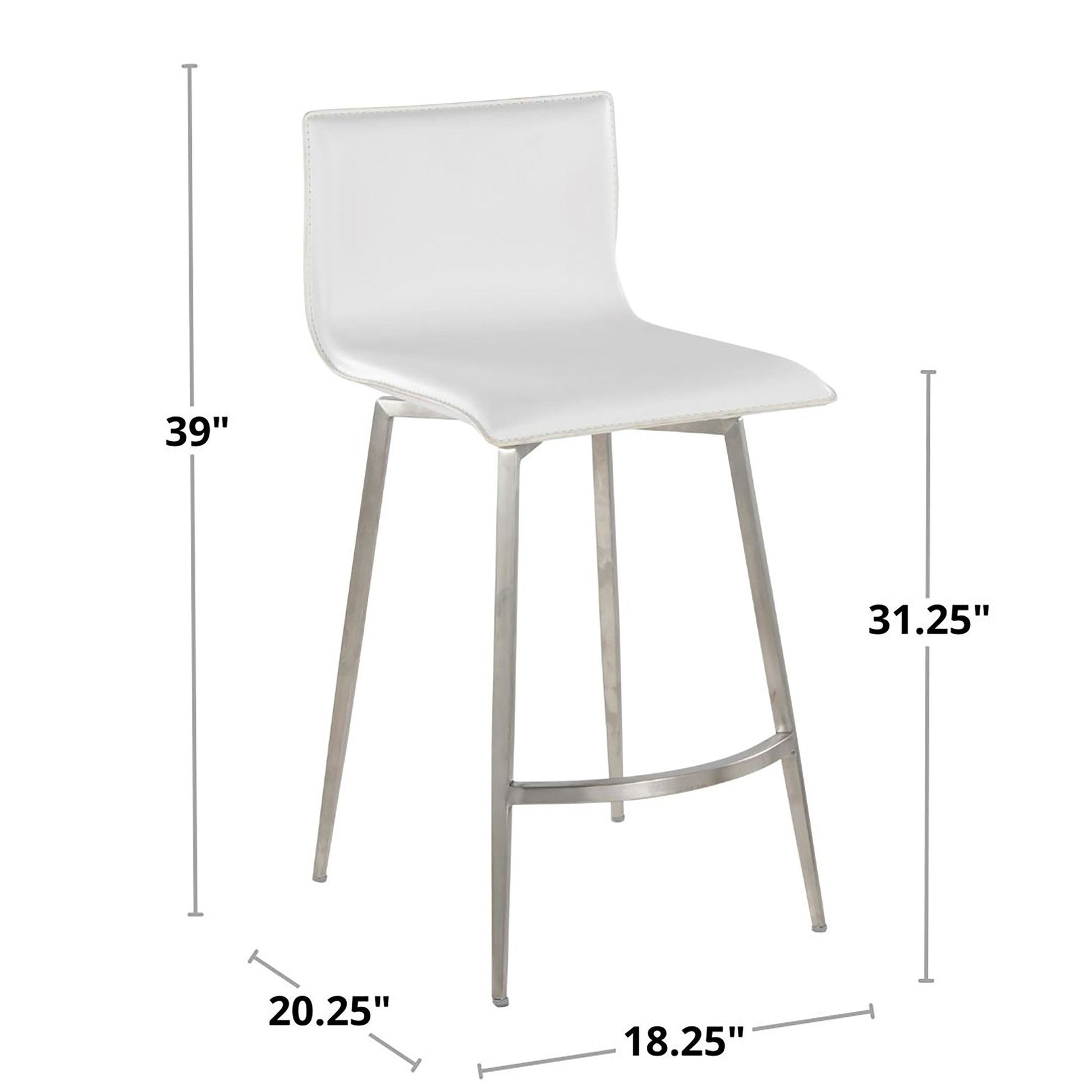 Mara Upholstered 26" Fixed-Height Counter Stool - Set of 2 By LumiSource - B26-MARAUP-MSNZ2 SSW2 | Counter Stools | Modishstore - 10