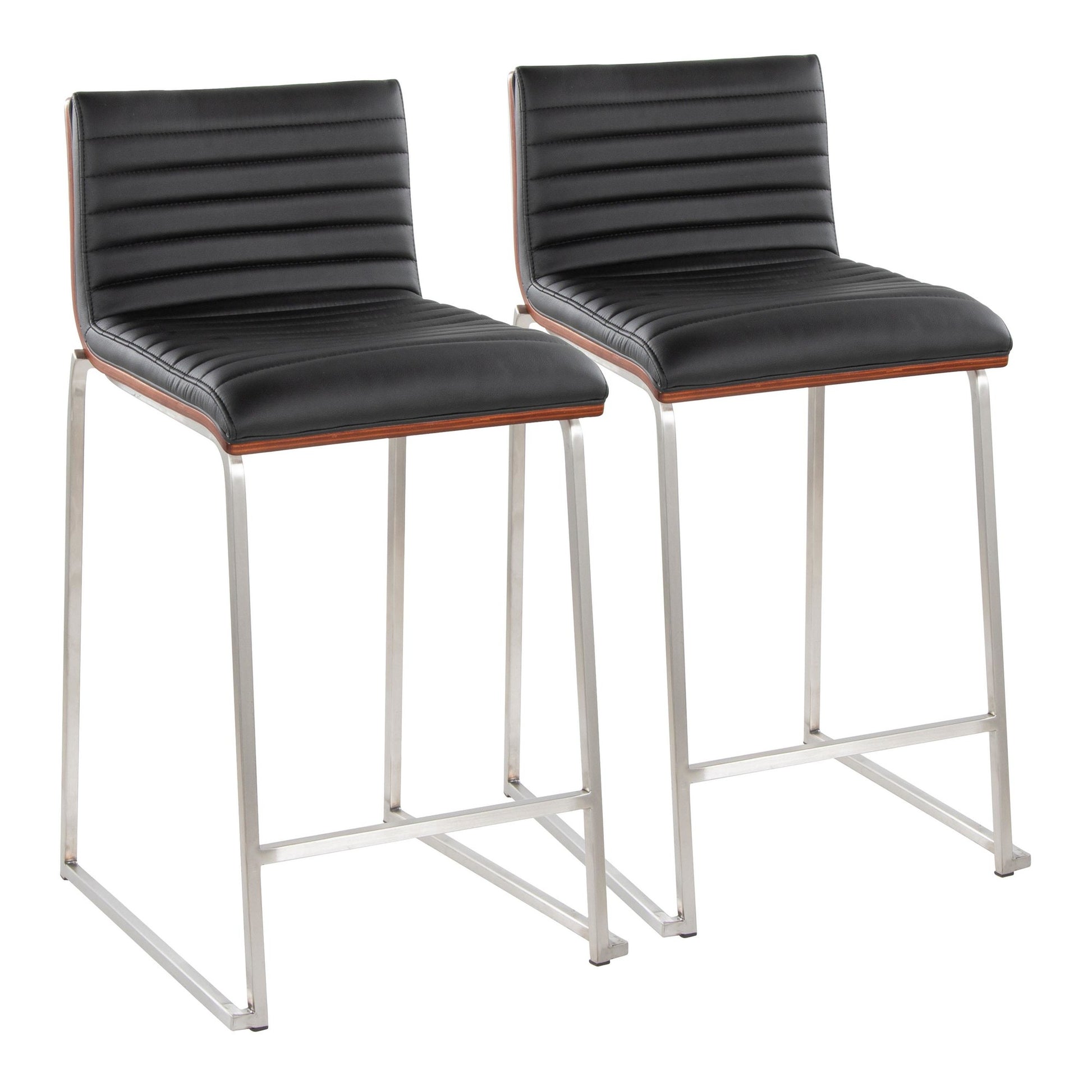 Mason Mara 26" Fixed-Height Counter Stool - Set of 2 By LumiSource - B26-MASONPU-MARA1 BKWLBK2 | Counter Stools | Modishstore - 25