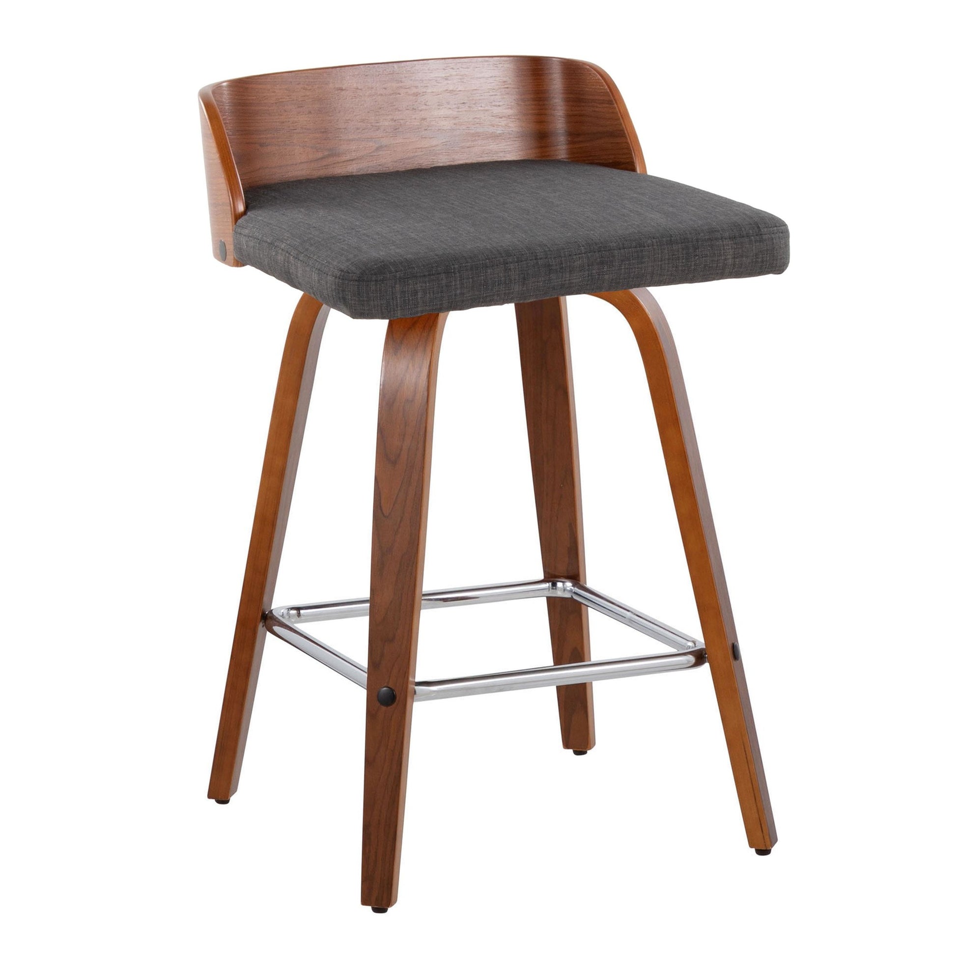 Maya 26" Fixed-Height Counter Stool - Set of 2 By LumiSource - B26-MAYAFB-GRTZS2 WLWLCHAR2 | Counter Stools | Modishstore - 6