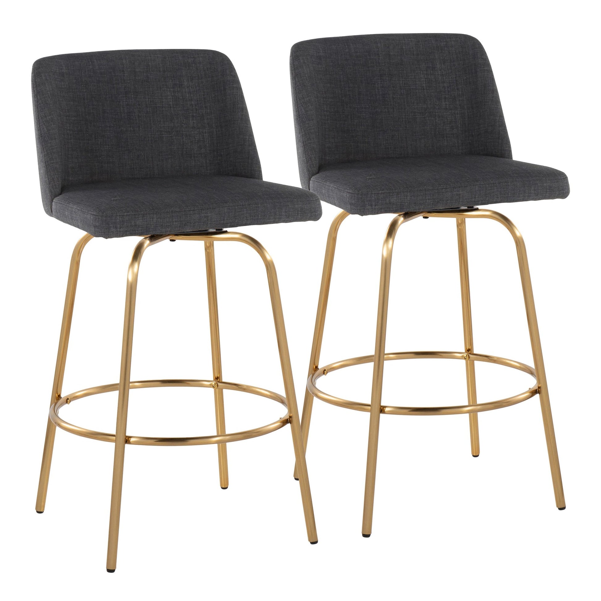 Toriano 26" Fixed-Height Counter Stool - Set of 2 By LumiSource - B26-TRNOFB-CLARZG2 AUBU2 | Counter Stools | Modishstore - 15