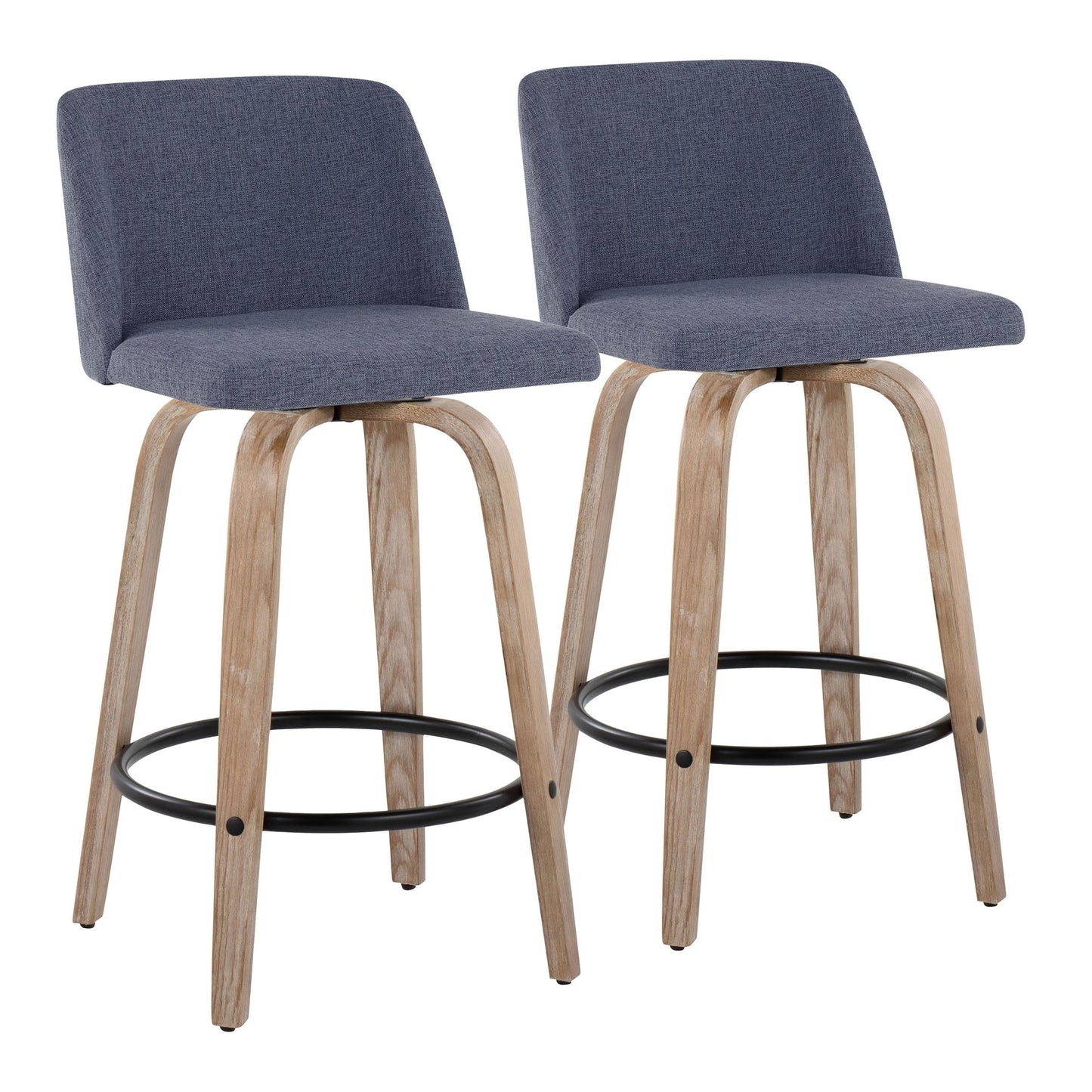 Toriano 26" Fixed-Height Counter Stool - Set of 2 By LumiSource - B26-TRNOFB-GRTZQ2 WWBU2 | Counter Stools | Modishstore