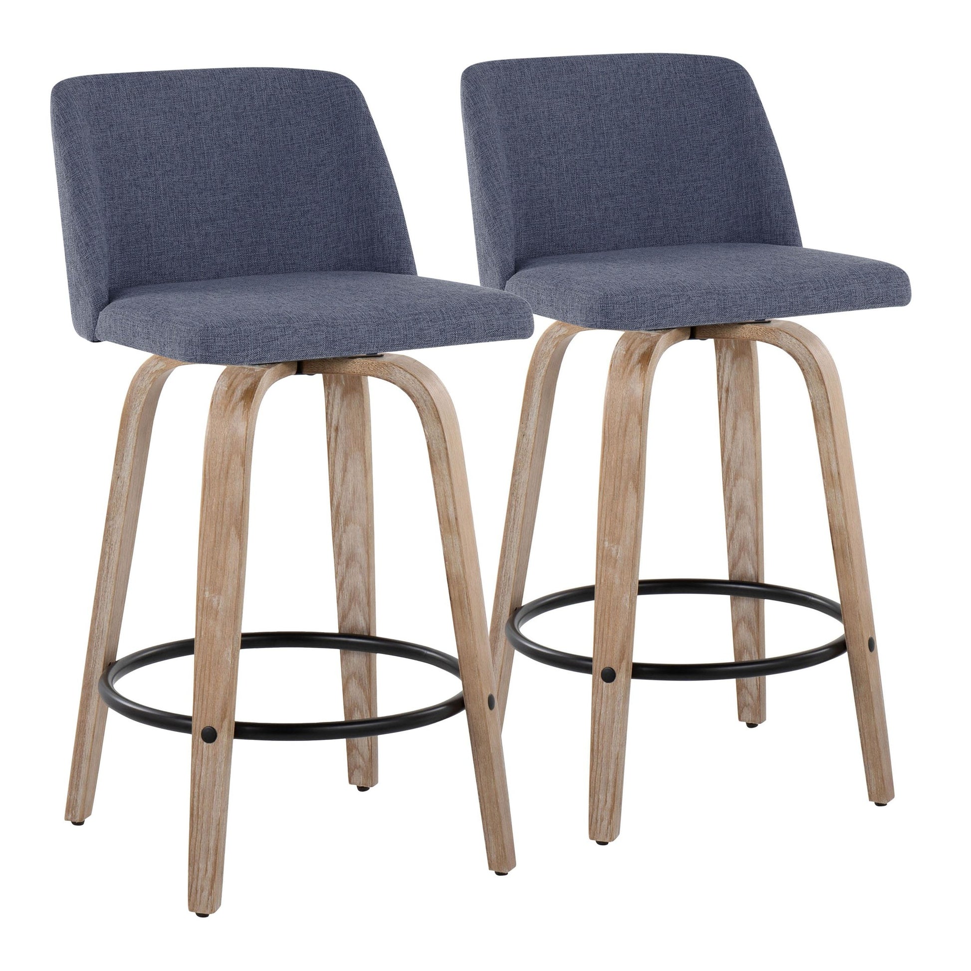 Toriano 26" Fixed-Height Counter Stool - Set of 2 By LumiSource - B26-TRNOFB-GRTZQ2 WWBU2 | Counter Stools | Modishstore