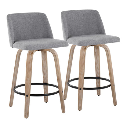 Toriano 26" Fixed-Height Counter Stool - Set of 2 By LumiSource - B26-TRNOFB-GRTZQ2 WWBU2 | Counter Stools | Modishstore - 13