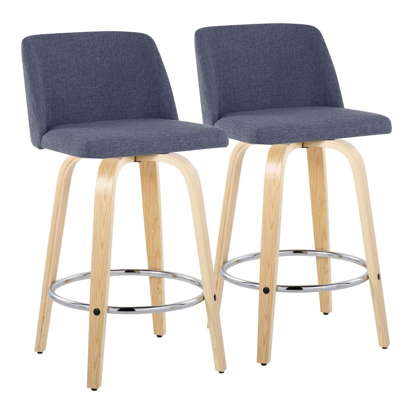 Toriano 26" Fixed-Height Counter Stool - Set of 2 By LumiSource - B26-TRNOFB-GRTZR2 NABU2 | Counter Stools | Modishstore - 5