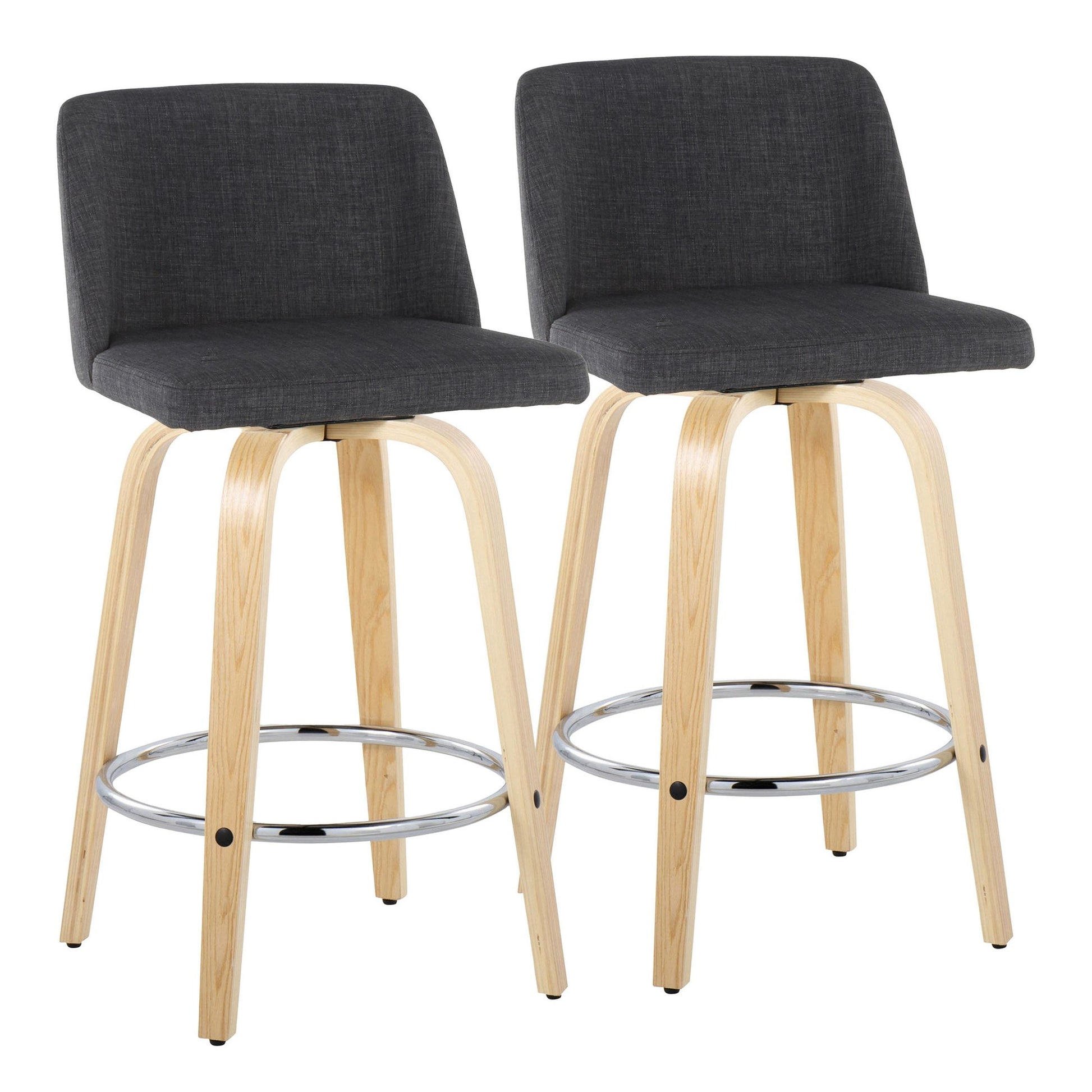 Toriano 26" Fixed-Height Counter Stool - Set of 2 By LumiSource - B26-TRNOFB-GRTZR2 NABU2 | Counter Stools | Modishstore - 15