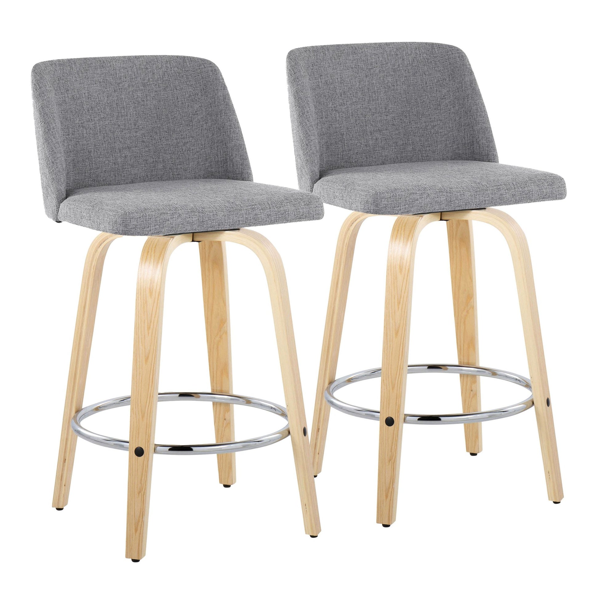 Toriano 26" Fixed-Height Counter Stool - Set of 2 By LumiSource - B26-TRNOFB-GRTZR2 NAGY2 | Counter Stools | Modishstore - 5