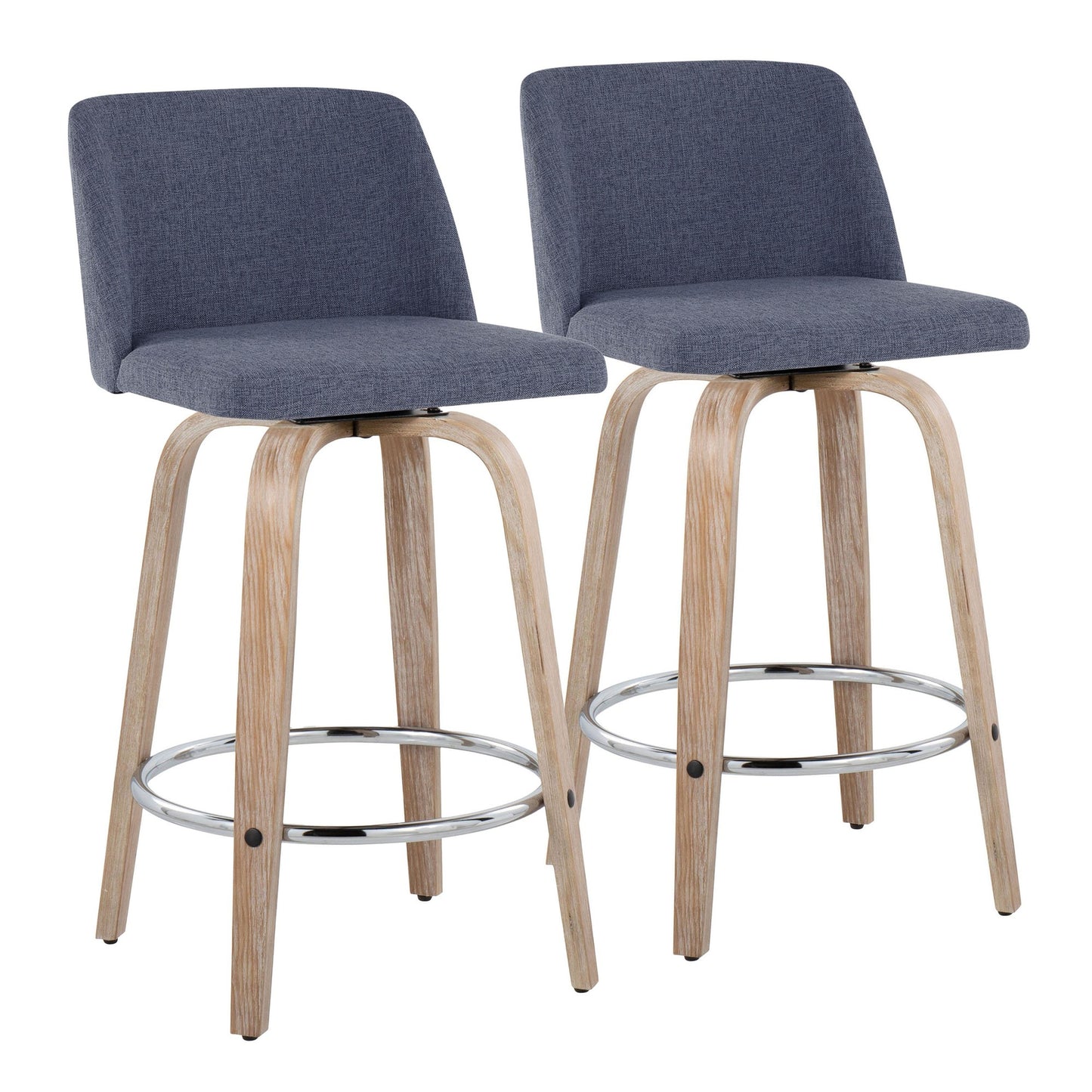 Toriano 26" Fixed-Height Counter Stool - Set of 2 By LumiSource - B26-TRNOFB-GRTZR2 WWBU2 | Counter Stools | Modishstore - 5