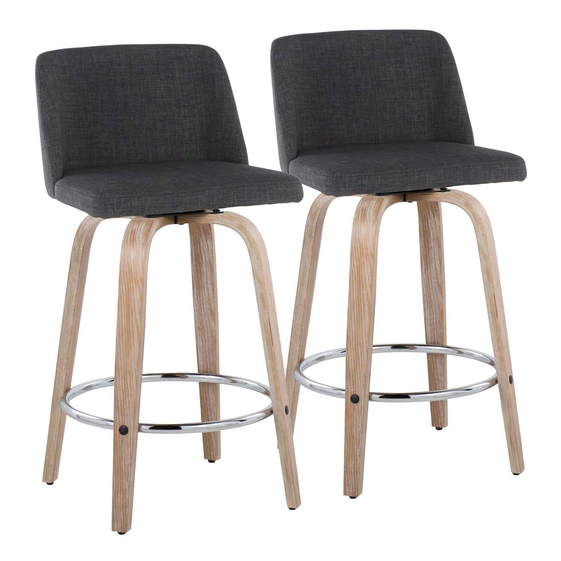 Toriano 26" Fixed-Height Counter Stool - Set of 2 By LumiSource - B26-TRNOFB-GRTZR2 WWBU2 | Counter Stools | Modishstore - 15