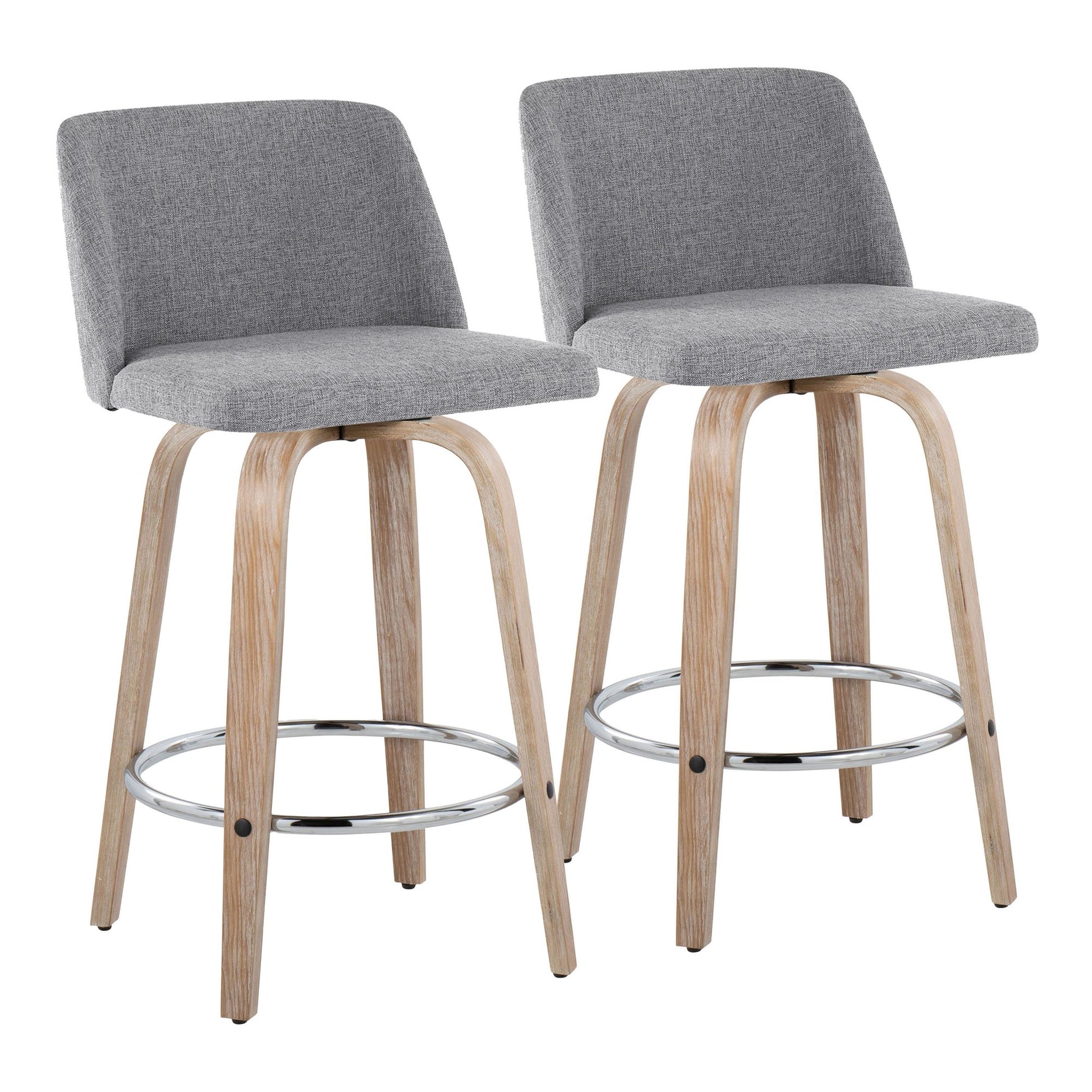 Toriano 26" Fixed-Height Counter Stool - Set of 2 By LumiSource - B26-TRNOFB-GRTZR2 WWBU2 | Counter Stools | Modishstore - 25