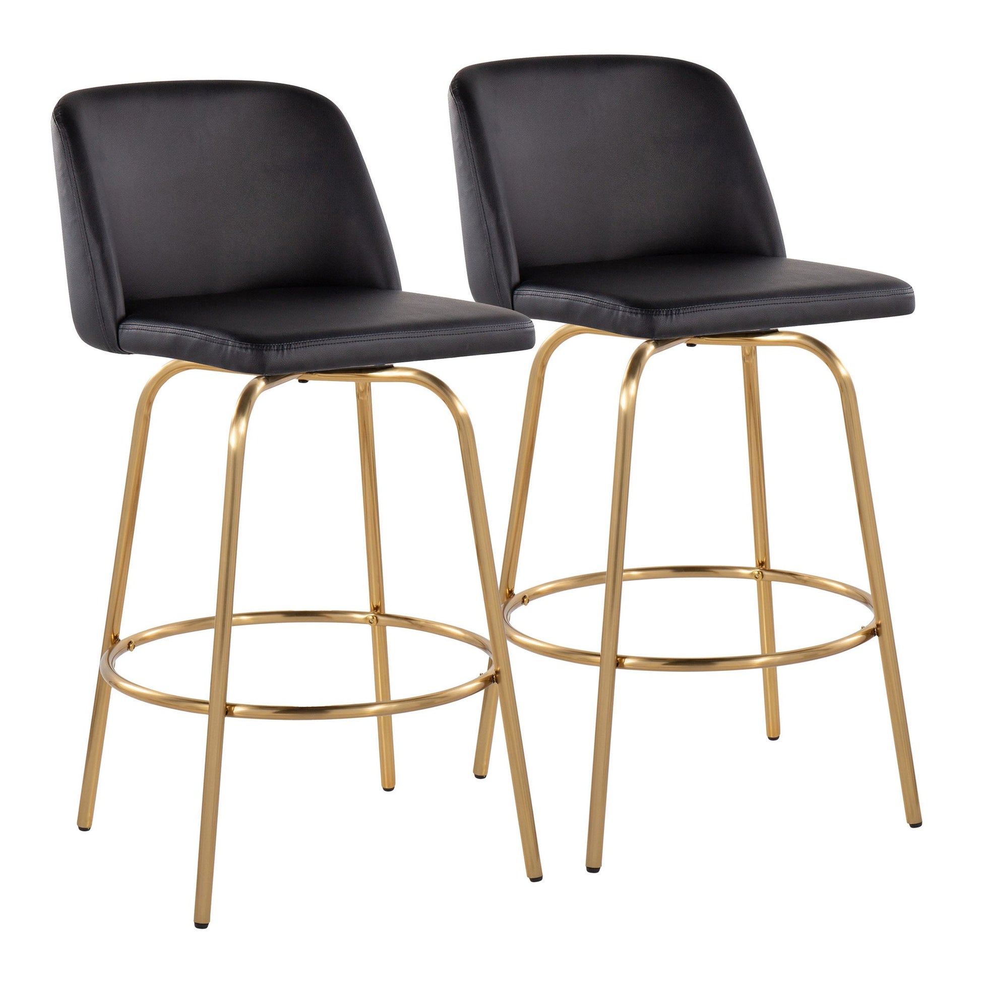 Toriano 26" Fixed-Height Counter Stool - Set of 2 By LumiSource - B26-TRNOPU-CLARZG2 AUBK2 | Counter Stools | Modishstore - 5