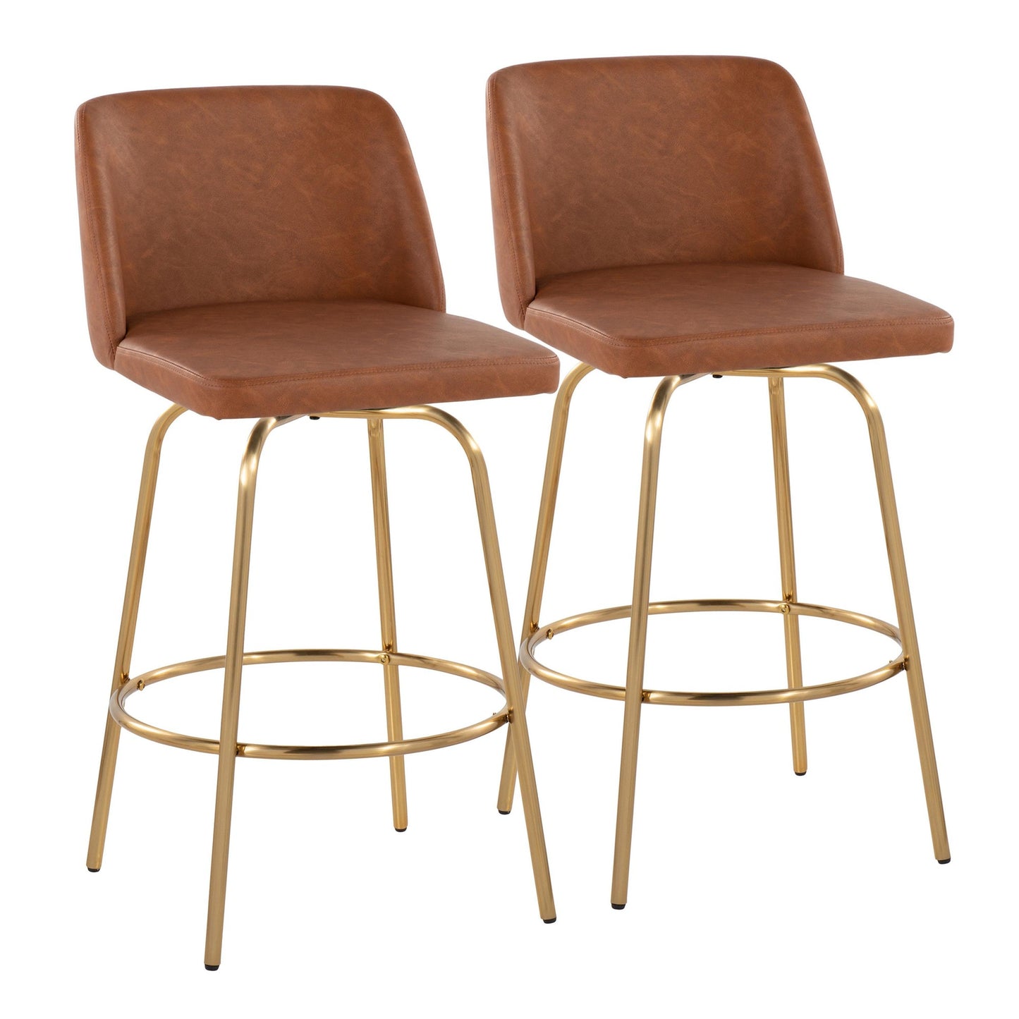 Toriano 26" Fixed-Height Counter Stool - Set of 2 By LumiSource - B26-TRNOPU-CLARZG2 AUBK2 | Counter Stools | Modishstore - 15