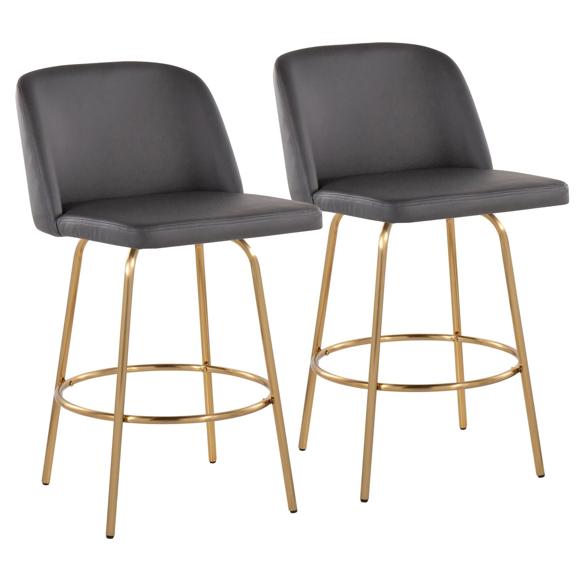 Toriano 26" Fixed-Height Counter Stool - Set of 2 By LumiSource - B26-TRNOPU-CLARZG2 AUBK2 | Counter Stools | Modishstore - 25