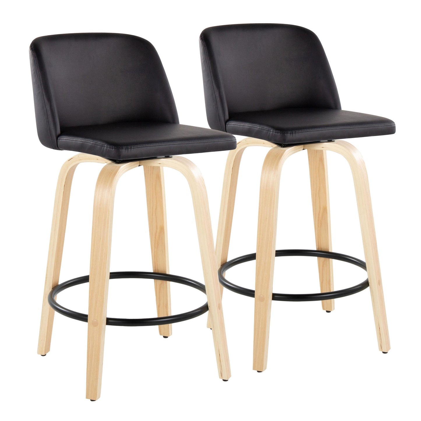 Toriano 26" Fixed-Height Counter Stool - Set of 2 By LumiSource - B26-TRNOPU-GRTZQ2 NABK2 | Counter Stools | Modishstore - 5