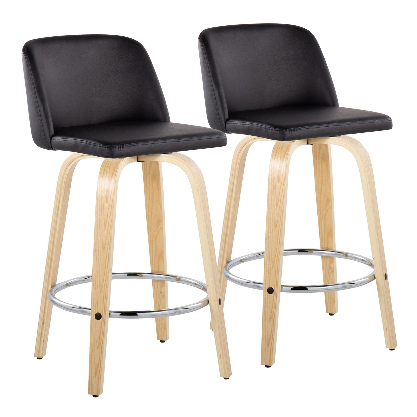 Toriano 26" Fixed-Height Counter Stool - Set of 2 By LumiSource - B26-TRNOPU-GRTZR2 NABK2 | Counter Stools | Modishstore - 5