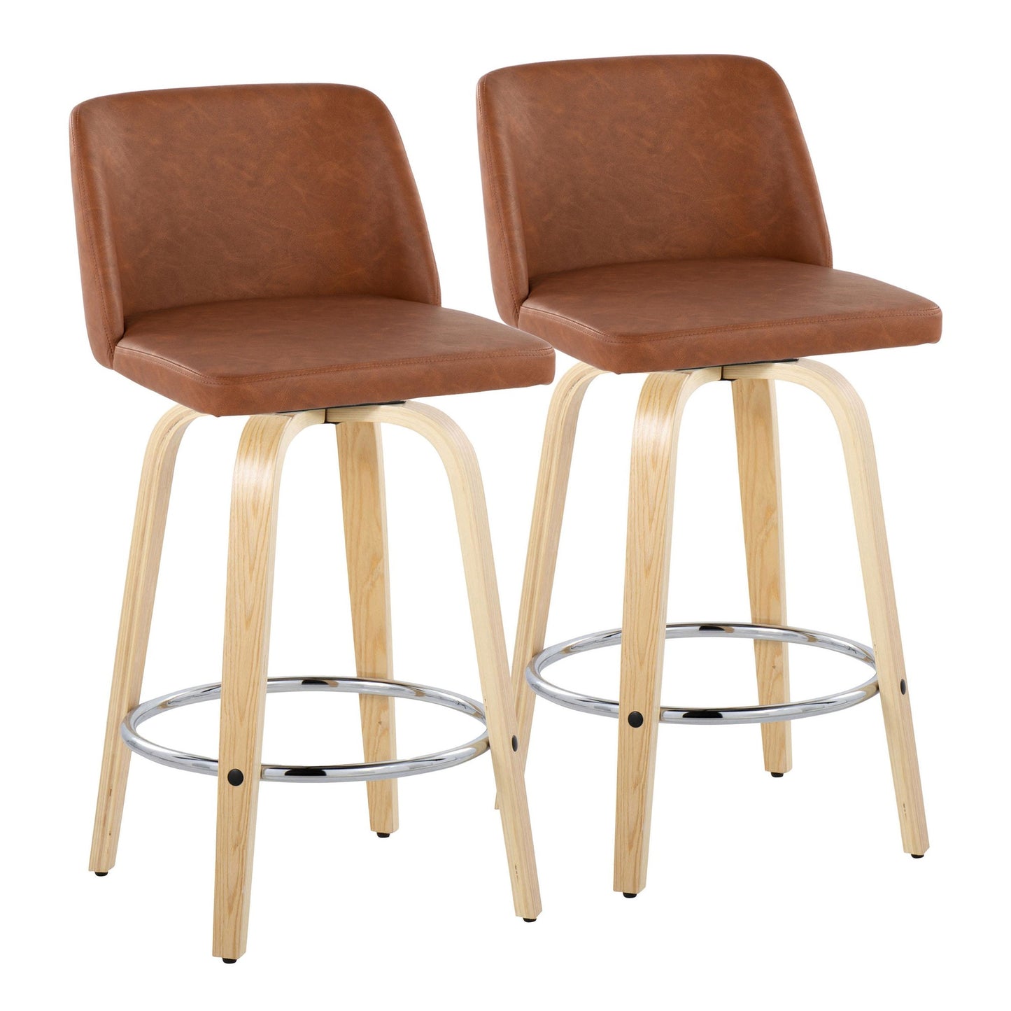 Toriano 26" Fixed-Height Counter Stool - Set of 2 By LumiSource - B26-TRNOPU-GRTZR2 NABK2 | Counter Stools | Modishstore - 15