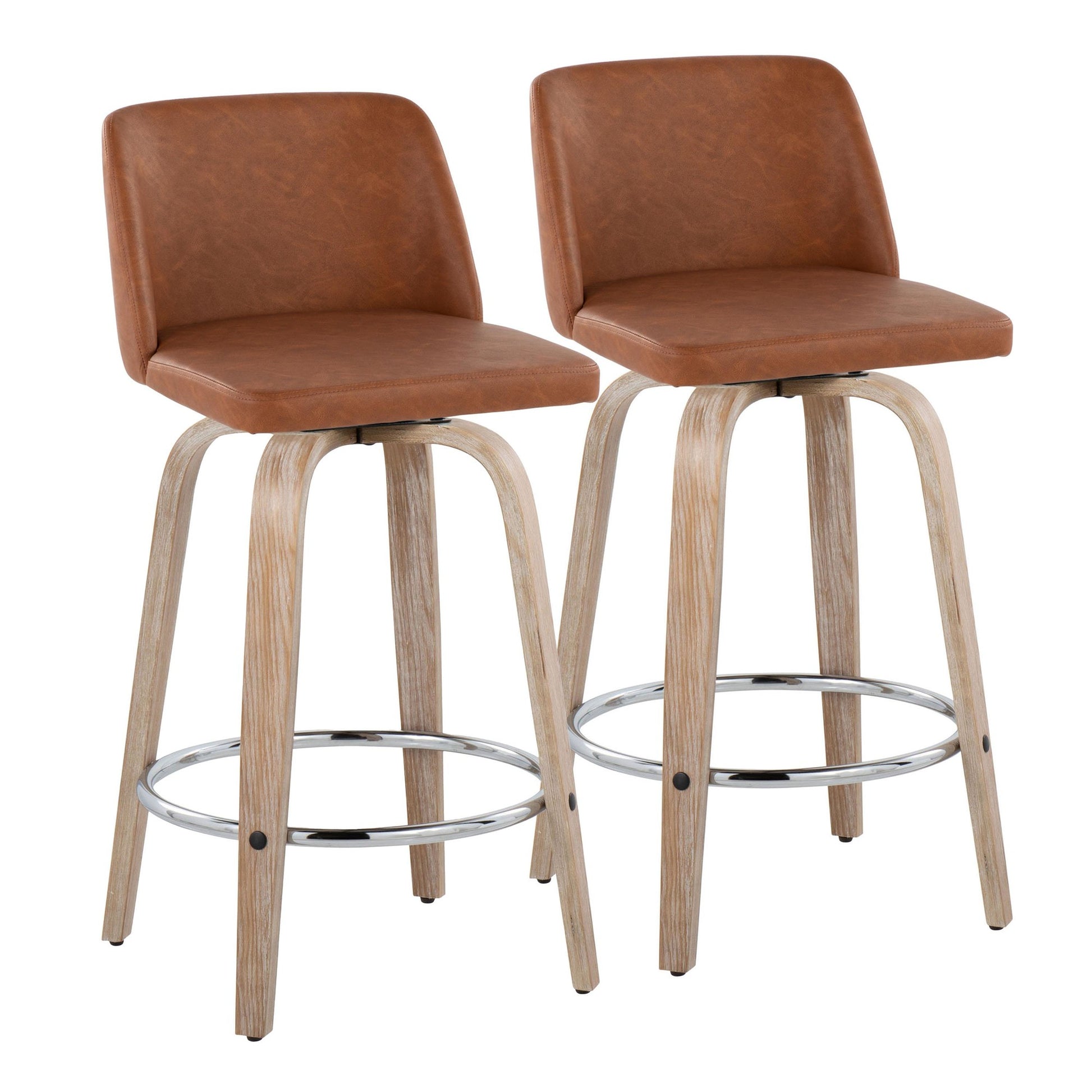 Toriano 26" Fixed-Height Counter Stool - Set of 2 By LumiSource - B26-TRNOPU-GRTZR2 WWBK2 | Counter Stools | Modishstore - 15