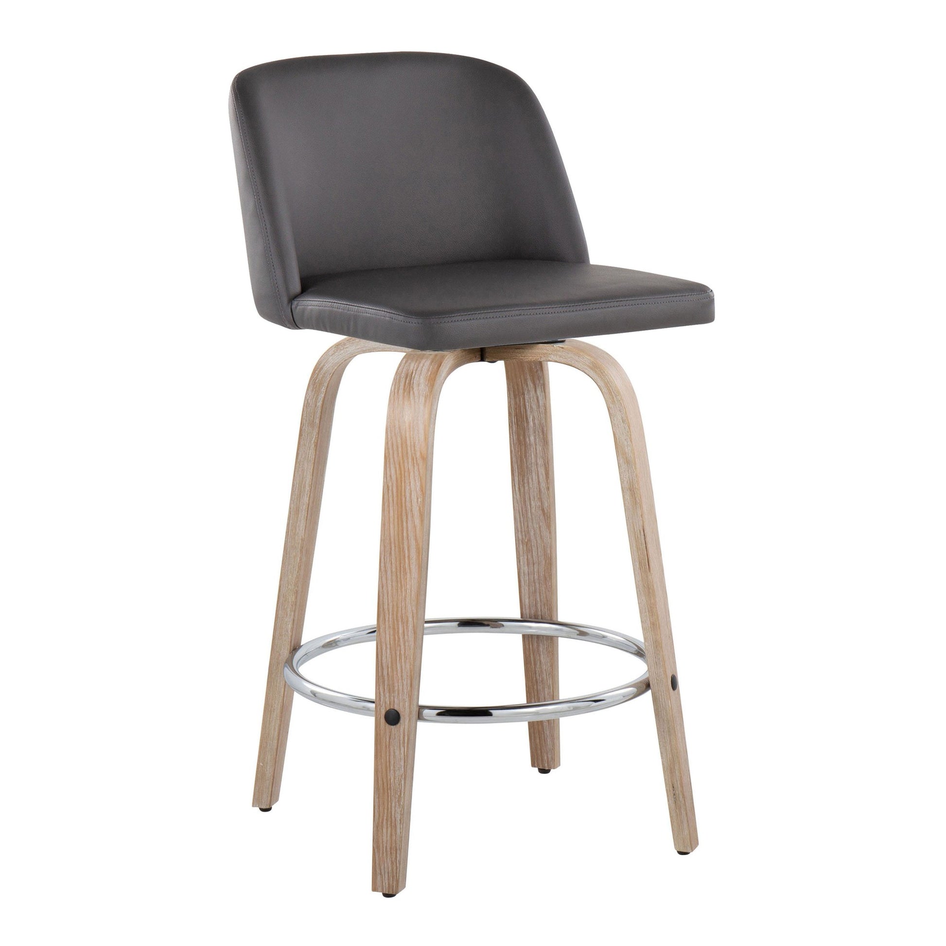 Toriano 26" Fixed-Height Counter Stool - Set of 2 By LumiSource - B26-TRNOPU-GRTZR2 WWBK2 | Counter Stools | Modishstore - 26