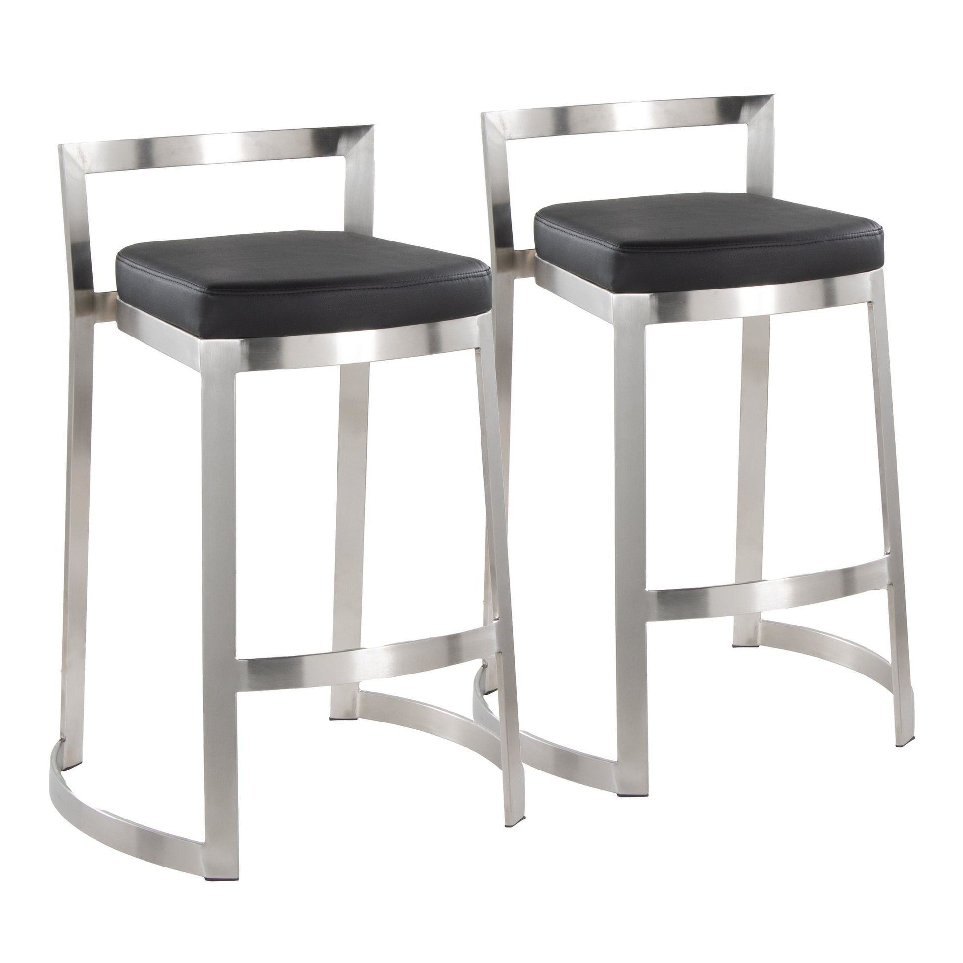 Fuji DLX Counter Stool - Set of 2 By LumiSource - B28-FUJDLX BK2 | Counter Stools | Modishstore