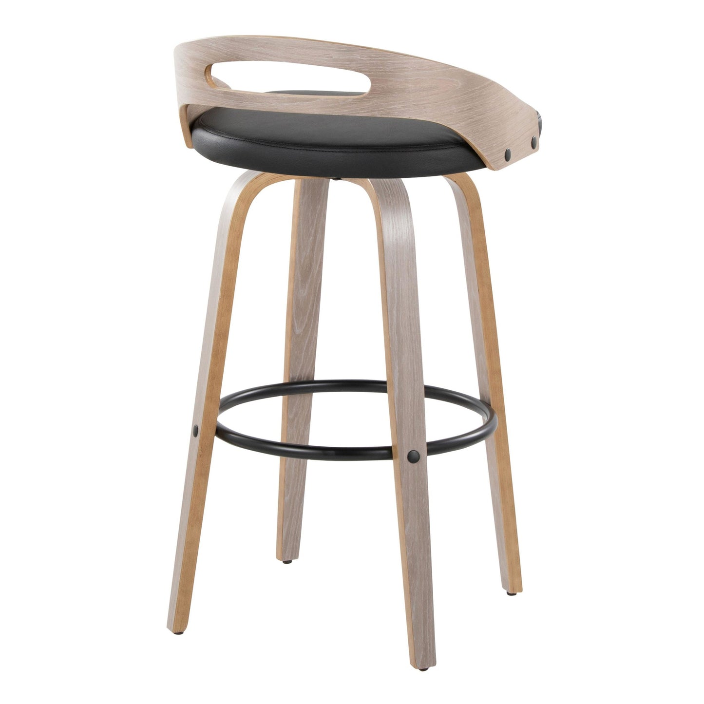 Cassis 30" Fixed-Height Barstool - Set of 2 By LumiSource - B30-CASSISPU-GRTZQ2 LGYLGYBK2 | Bar Stools | Modishstore - 8