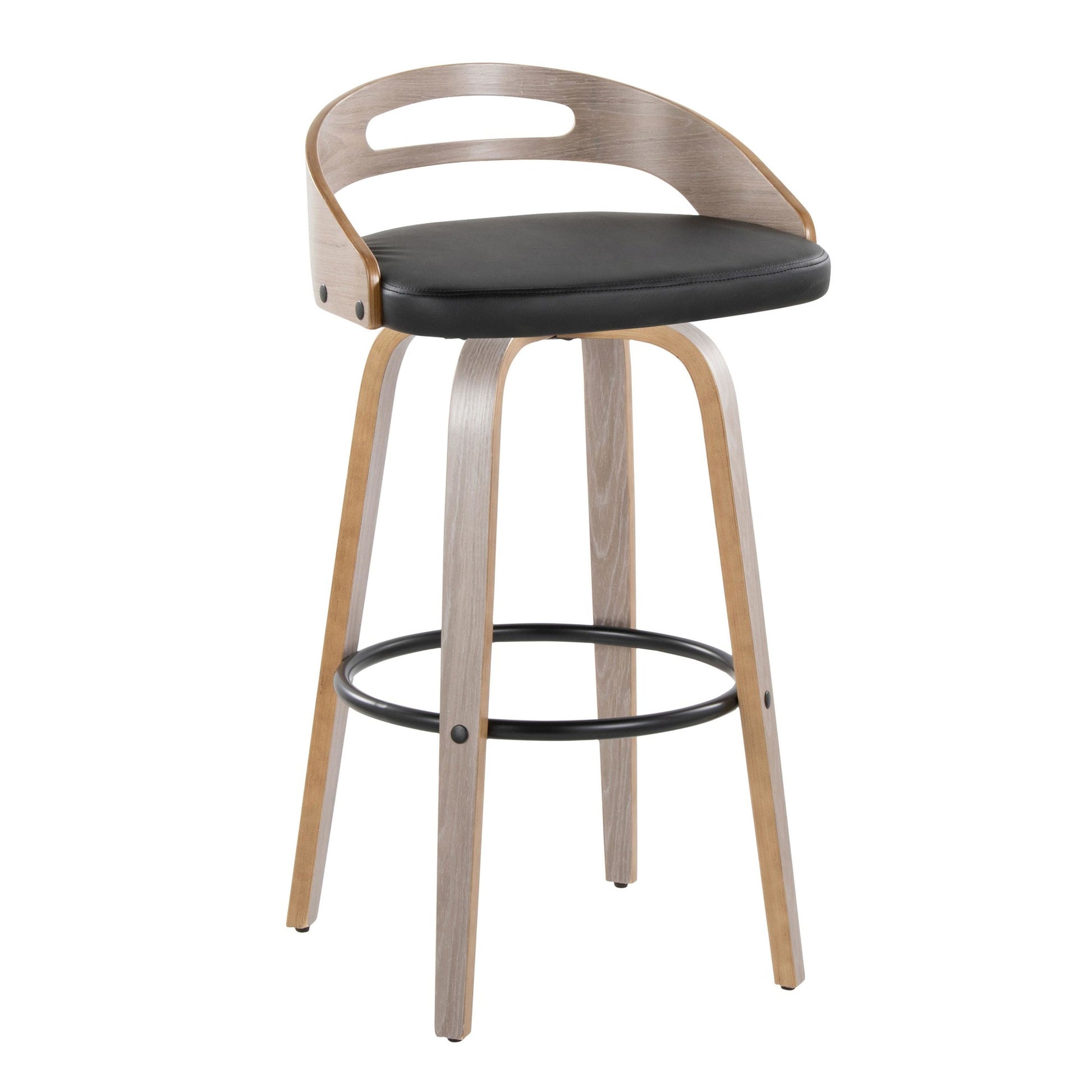 Cassis 30" Fixed-Height Barstool - Set of 2 By LumiSource - B30-CASSISPU-GRTZQ2 LGYLGYBK2 | Bar Stools | Modishstore - 6