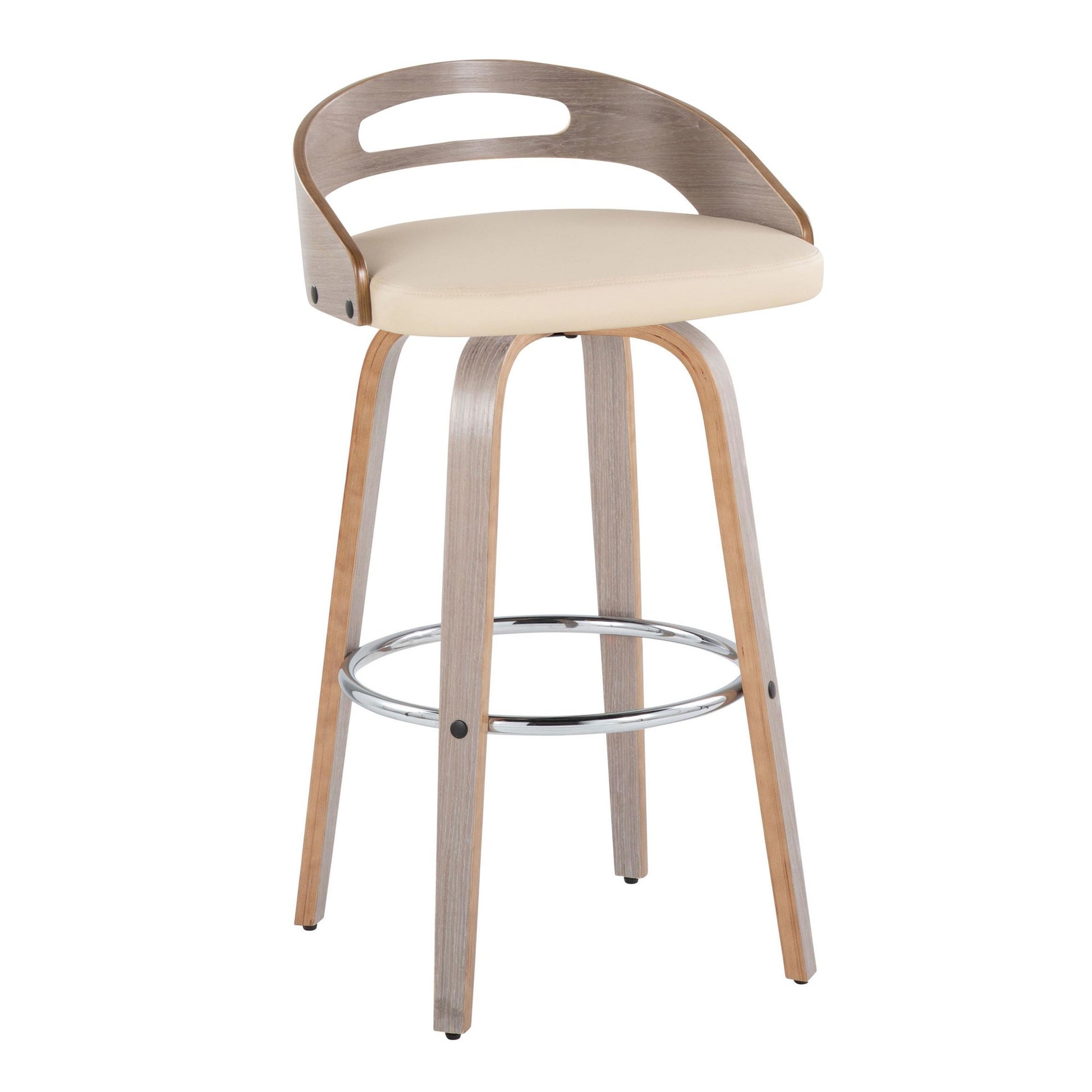 Cassis 30" Fixed-Height Barstool - Set of 2 By LumiSource - B30-CASSISPU-GRTZR2 LGYLGYCR2 | Bar Stools | Modishstore - 2