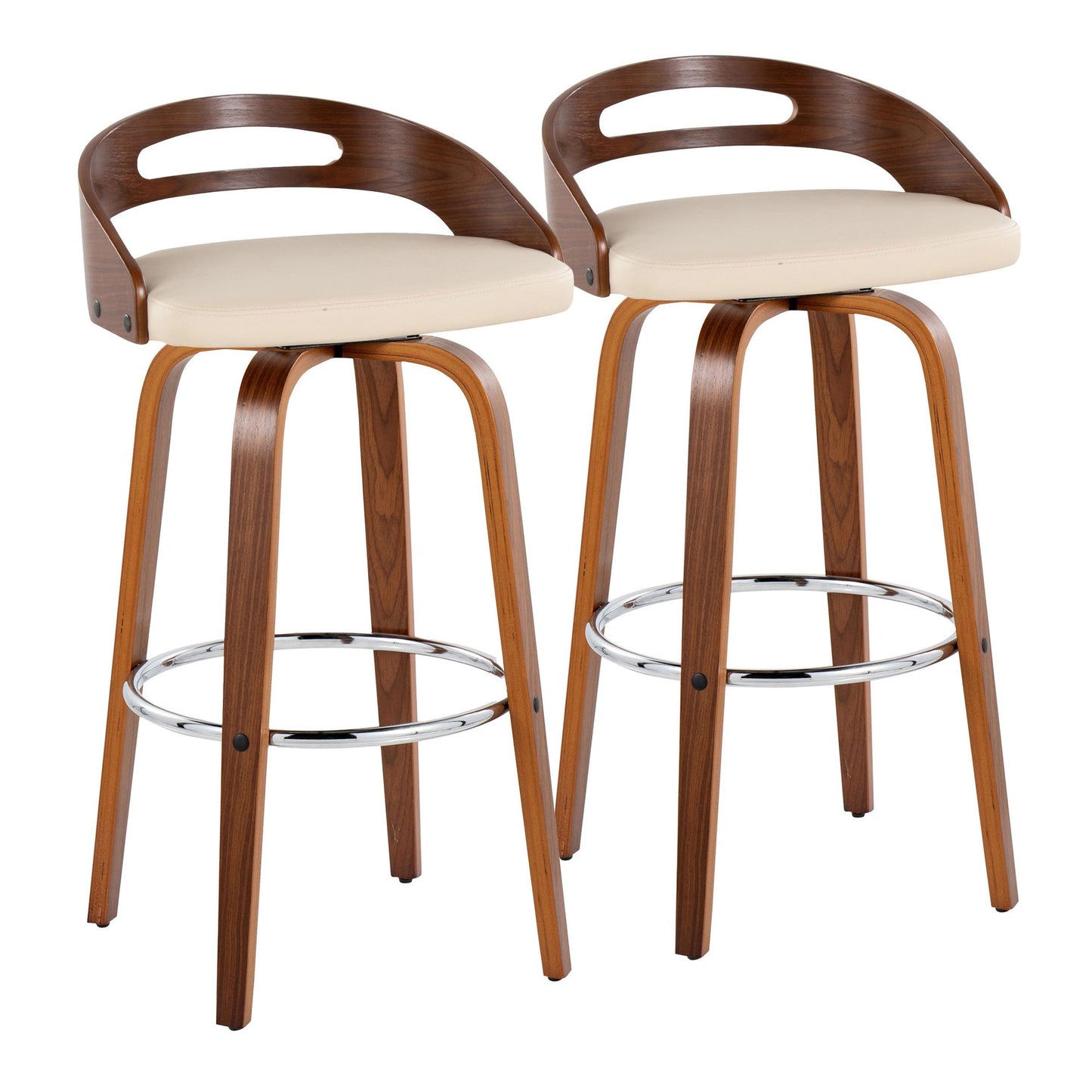 Cassis 30" Fixed-Height Barstool - Set of 2 By LumiSource - B30-CASSISPU-GRTZR2 WLCR2 | Bar Stools | Modishstore - 5