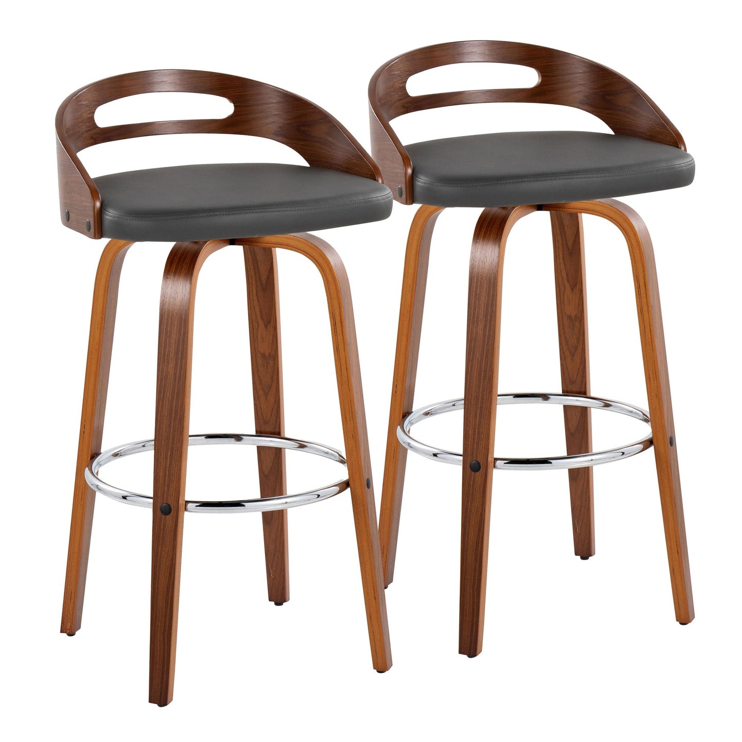 Cassis 30" Fixed-Height Barstool - Set of 2 By LumiSource - B30-CASSISPU-GRTZR2 WLCR2 | Bar Stools | Modishstore - 15