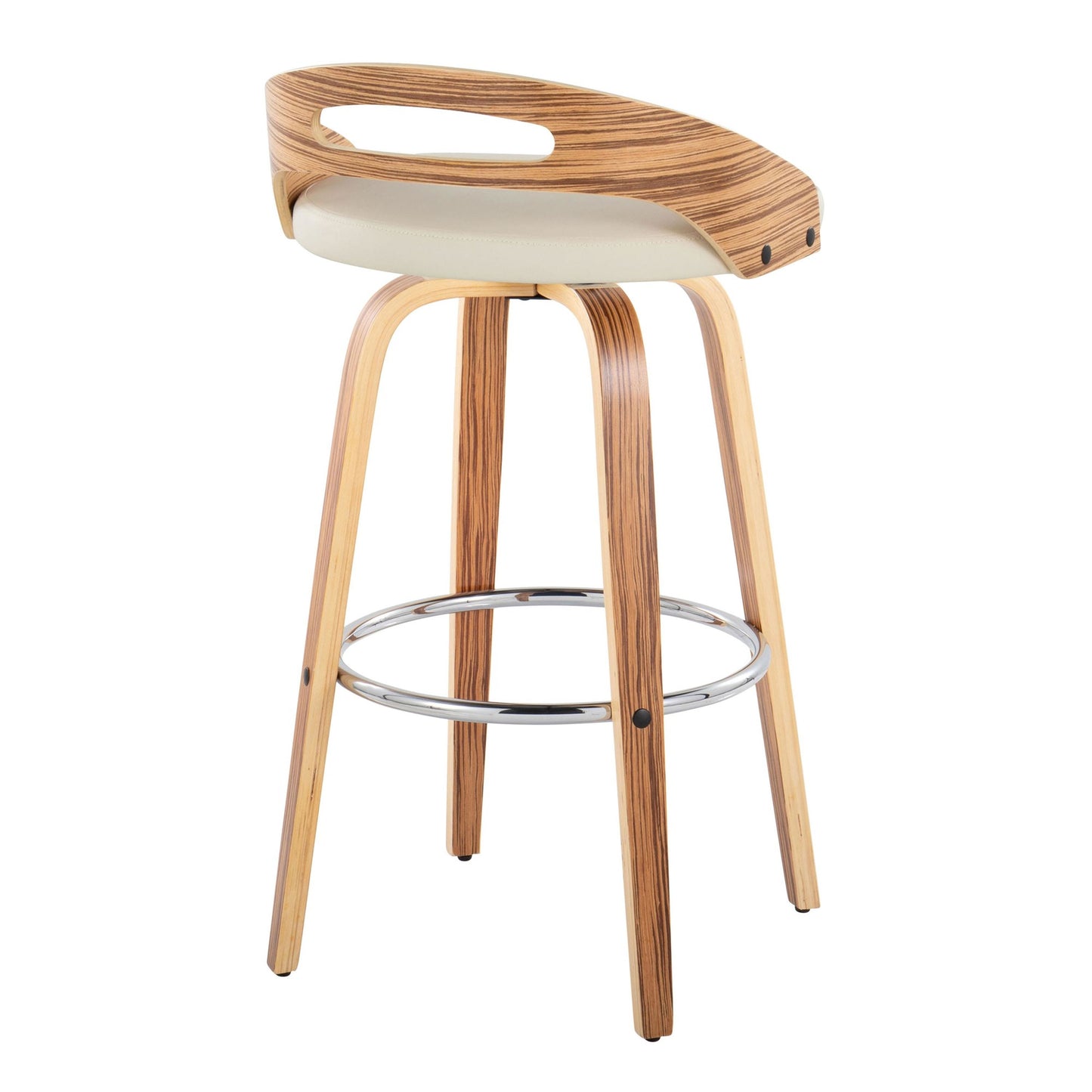 Cassis 30" Fixed-Height Barstool - Set of 2 By LumiSource - B30-CASSISPU-GRTZR2 WLCR2 | Bar Stools | Modishstore - 28