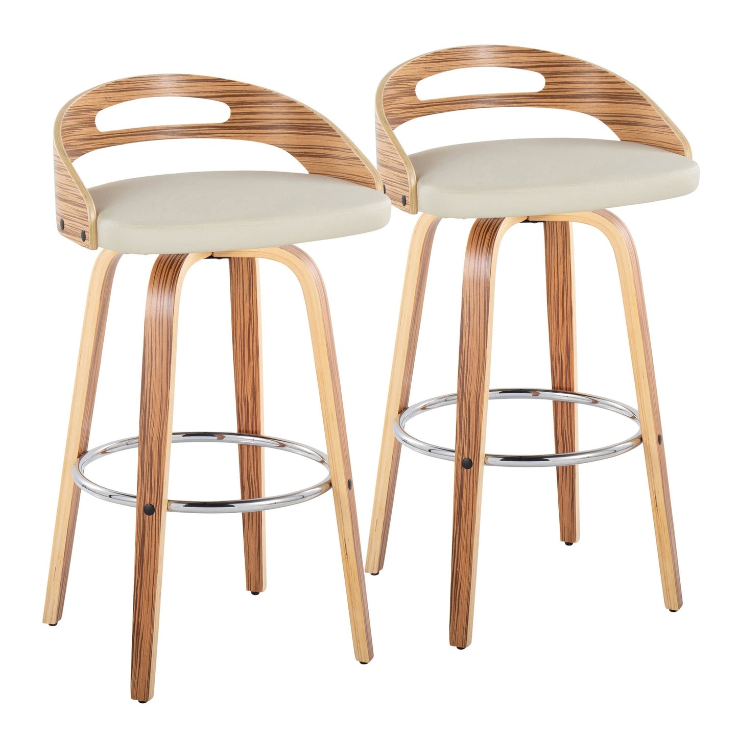 Cassis 30" Fixed-Height Barstool - Set of 2 By LumiSource - B30-CASSISPU-GRTZR2 WLCR2 | Bar Stools | Modishstore - 25