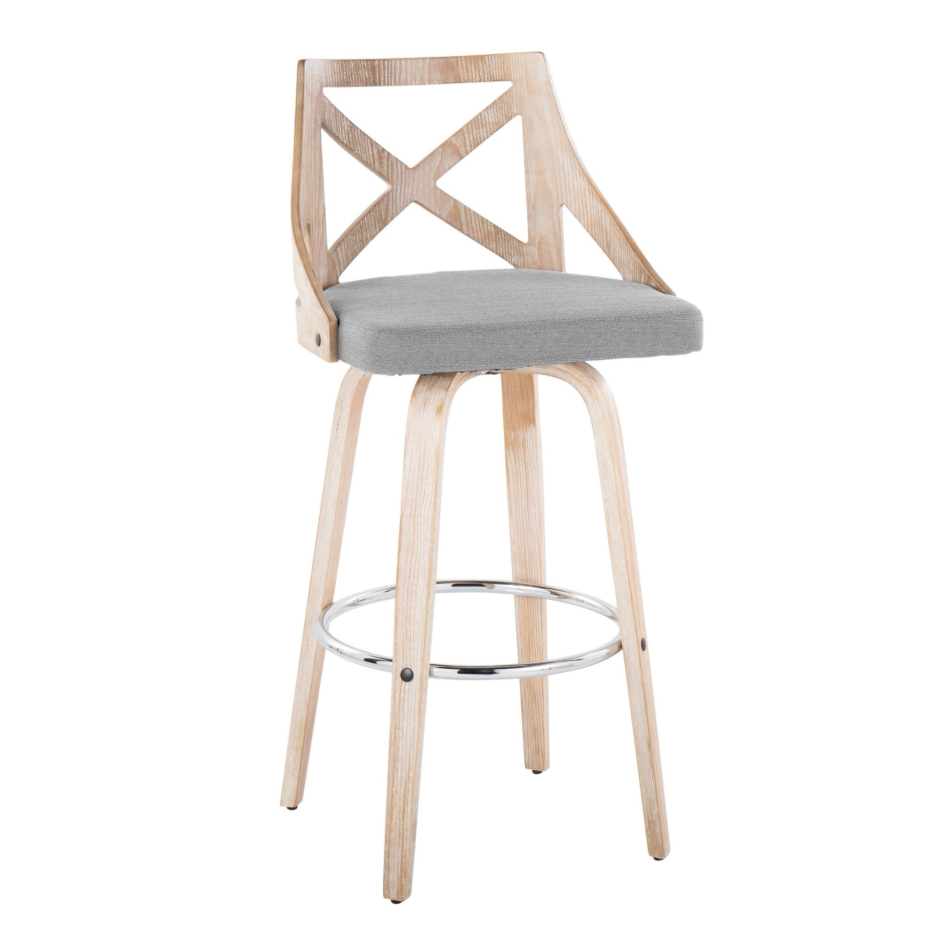 Charlotte 30" Fixed-Height Barstool - Set of 2 By LumiSource - B30-CHARLOTFB-GRTZR2 LGYLGYCR2 | Bar Stools | Modishstore - 21