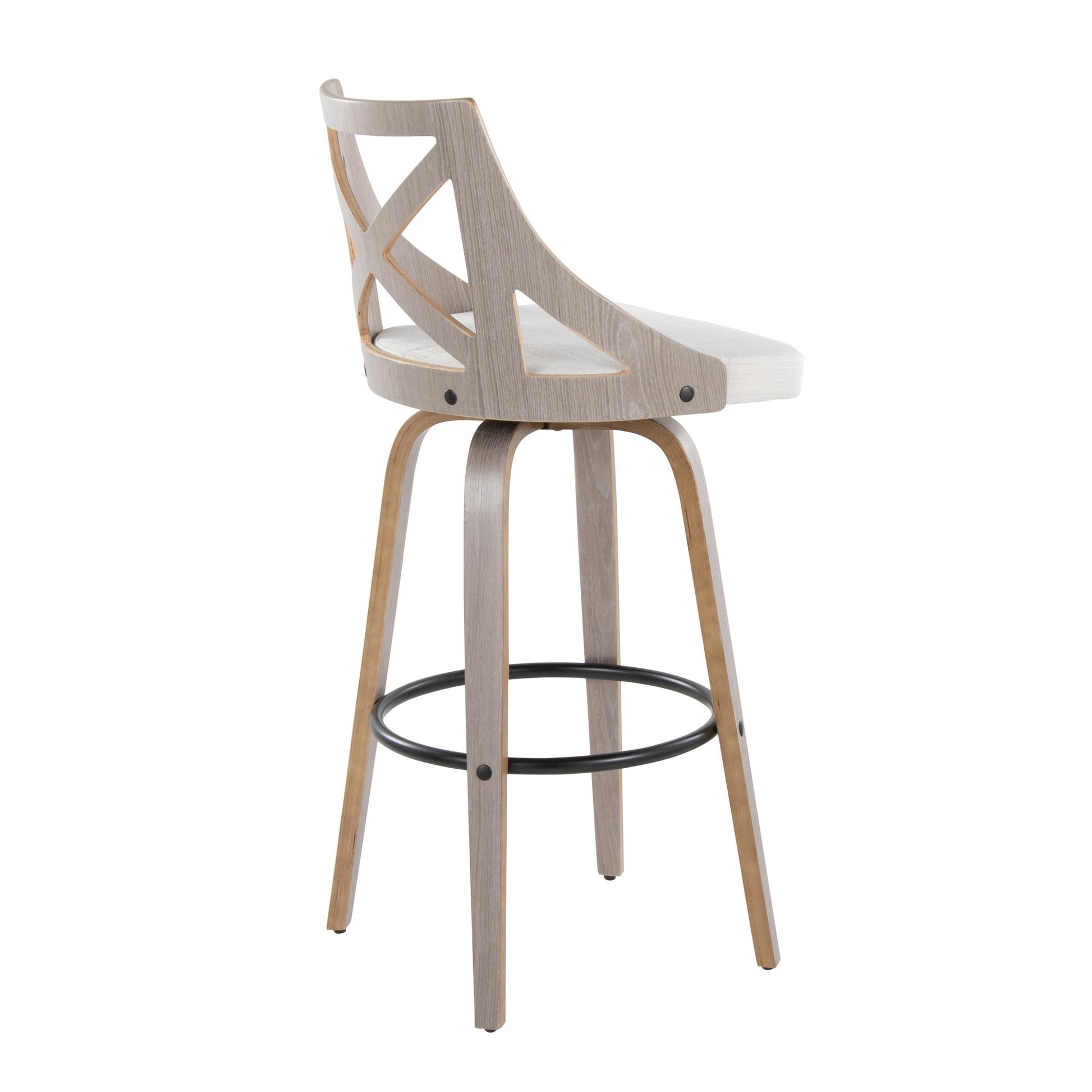 Charlotte 30" Fixed-Height Barstool - Set of 2 By LumiSource - B30-CHARLOTFB-GRTZQ2 LGYLGYCR2 | Bar Stools | Modishstore - 6