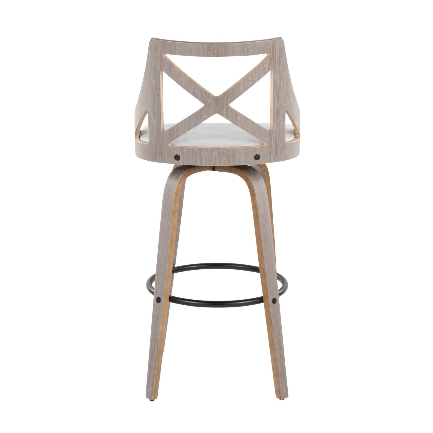 Charlotte 30" Fixed-Height Barstool - Set of 2 By LumiSource - B30-CHARLOTFB-GRTZQ2 LGYLGYCR2 | Bar Stools | Modishstore - 8