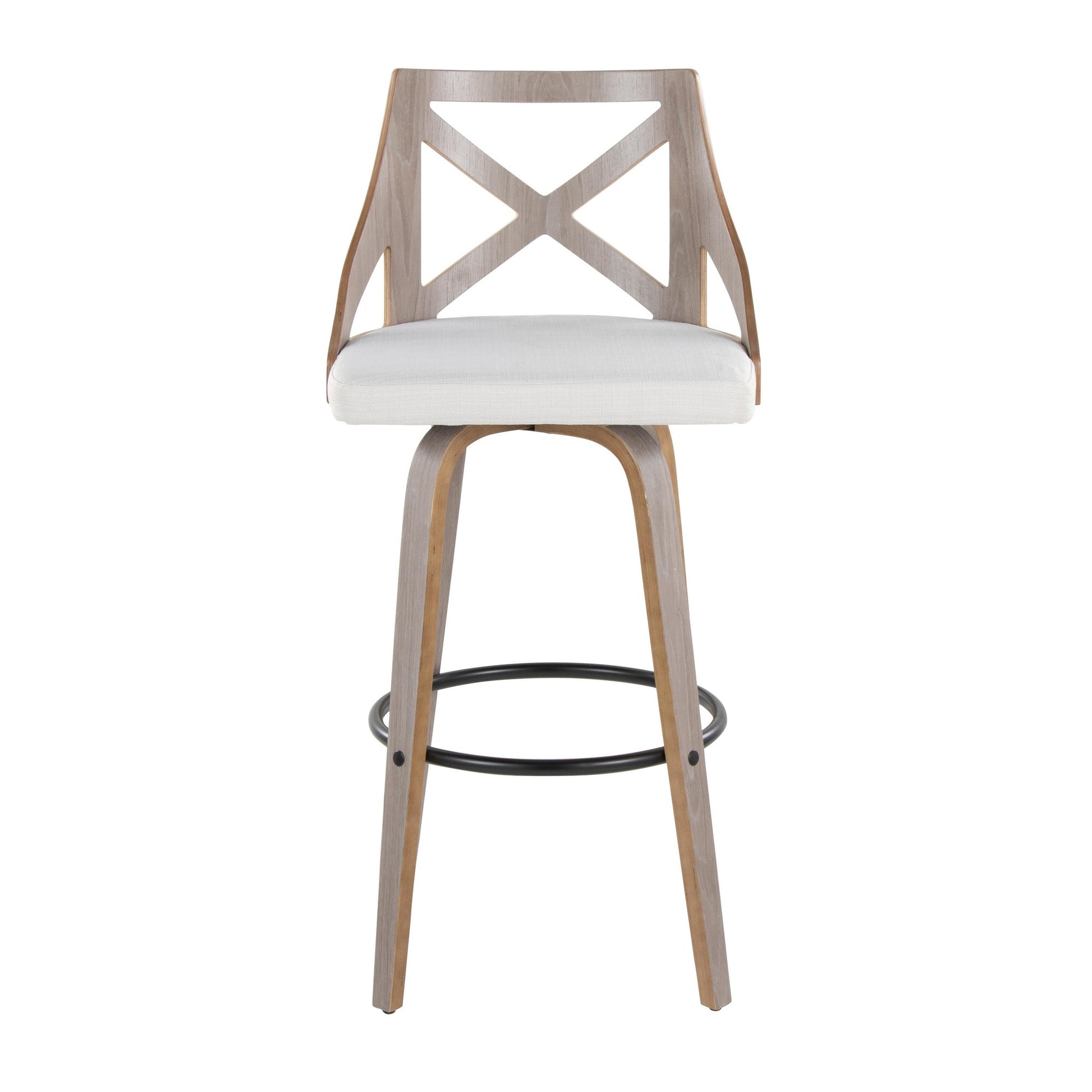 Charlotte 30" Fixed-Height Barstool - Set of 2 By LumiSource - B30-CHARLOTFB-GRTZQ2 LGYLGYCR2 | Bar Stools | Modishstore - 7