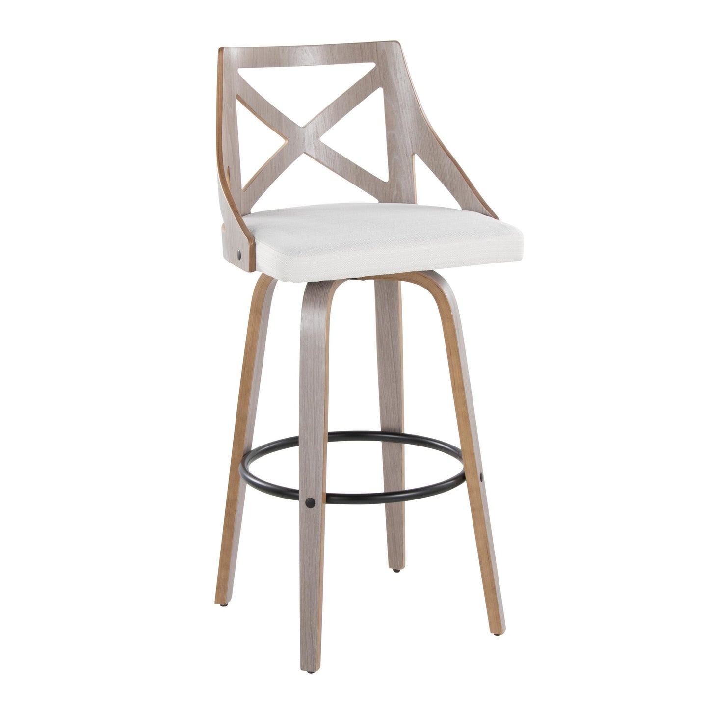 Charlotte 30" Fixed-Height Barstool - Set of 2 By LumiSource - B30-CHARLOTFB-GRTZQ2 LGYLGYCR2 | Bar Stools | Modishstore - 4