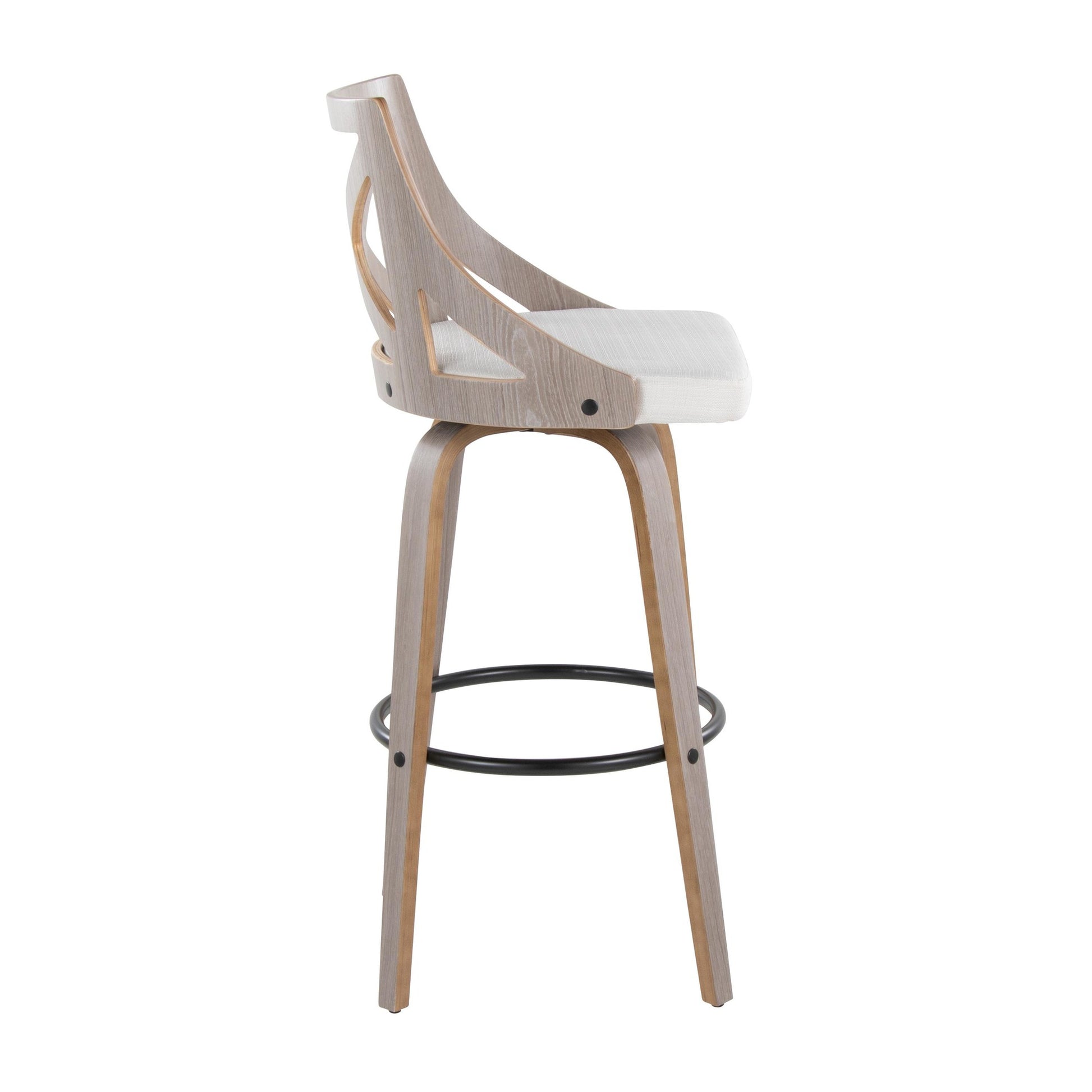 Charlotte 30" Fixed-Height Barstool - Set of 2 By LumiSource - B30-CHARLOTFB-GRTZQ2 LGYLGYCR2 | Bar Stools | Modishstore - 5