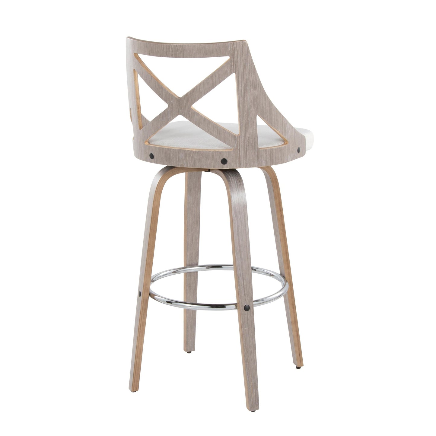 Charlotte 30" Fixed-Height Barstool - Set of 2 By LumiSource - B30-CHARLOTFB-GRTZR2 LGYLGYCR2 | Bar Stools | Modishstore - 8